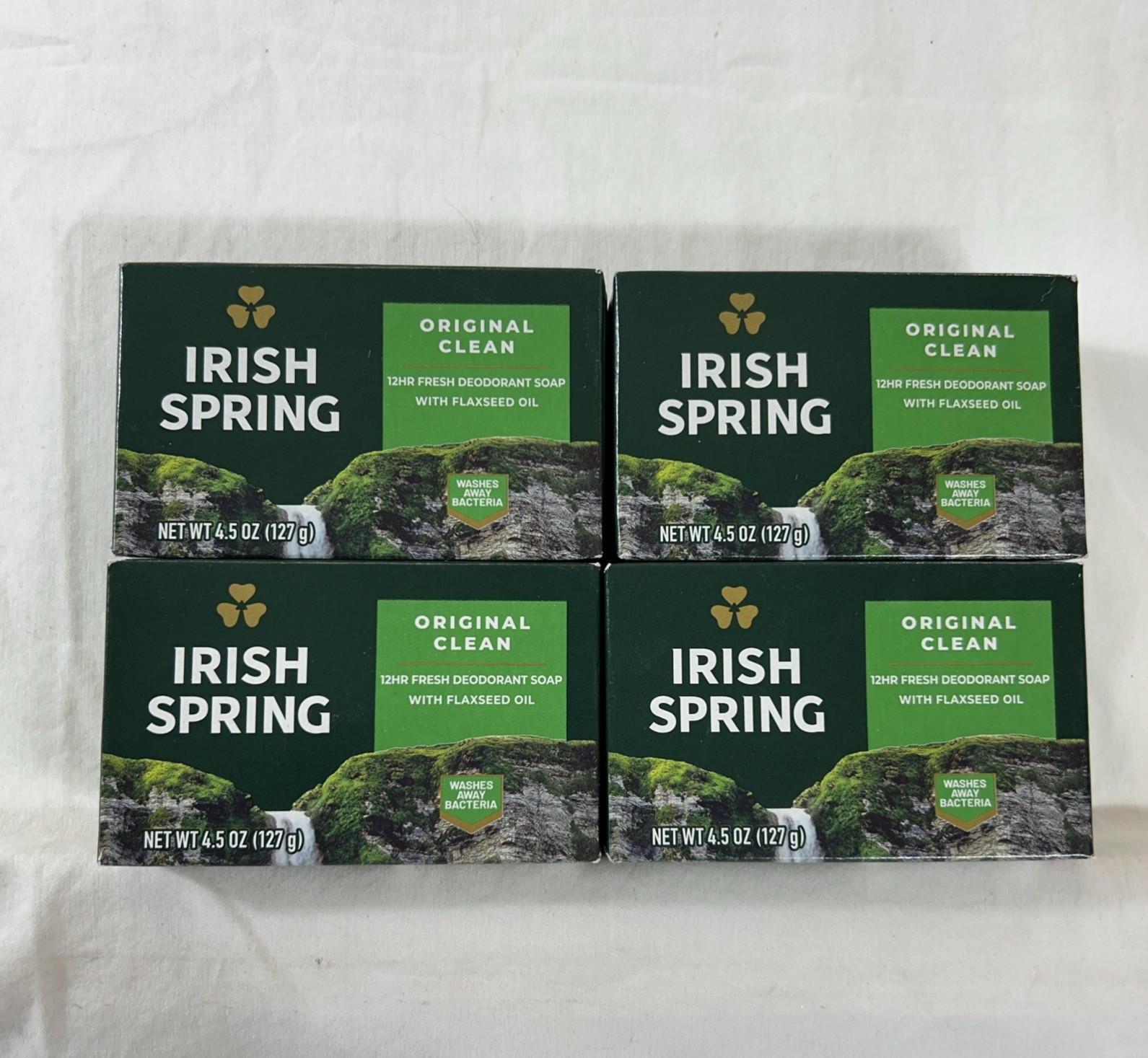 4 Irish Spring Original Deodorant Soap Bars 4 oz Each 12 Hr Fresh New In Box