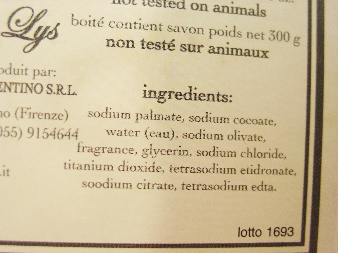 Saponificio Artiganale Magnolia and Lily Soap Handmade Bar 10.6 oz