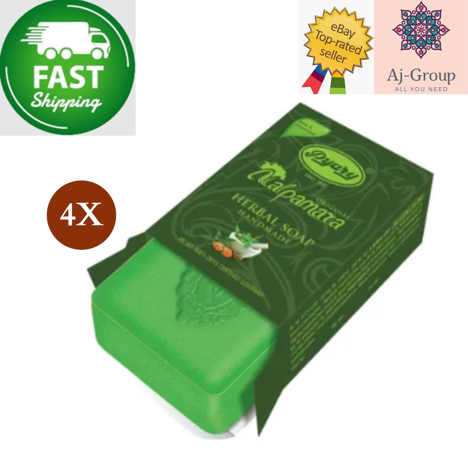 4 X Indian Pyary Nalpamara Original Herbal Soap – 75g Hand Made ⭐FAST SHIPPING⭐