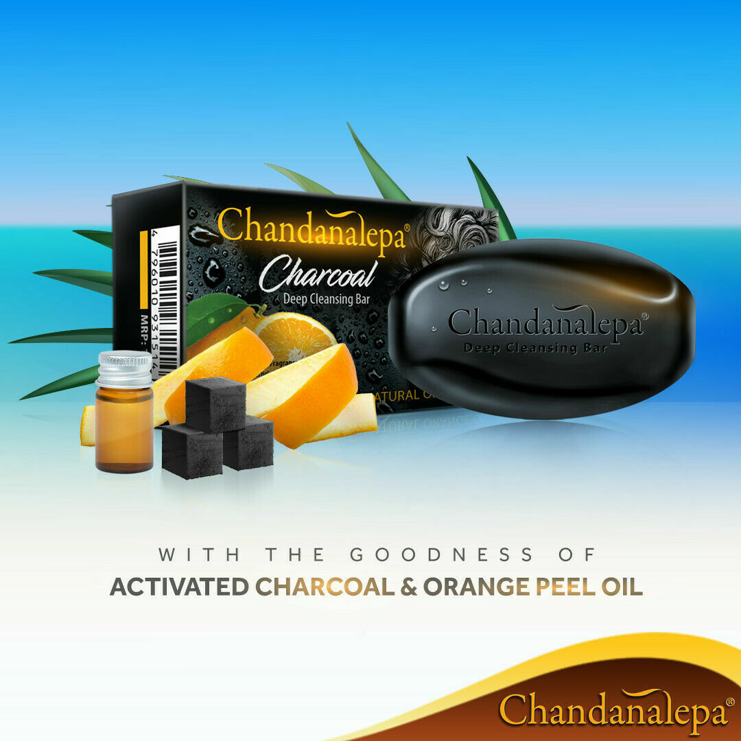 CHANDANALEPA Charcoal Herbal Soap Deep Cleansing Ayurveda Health Beauty Care