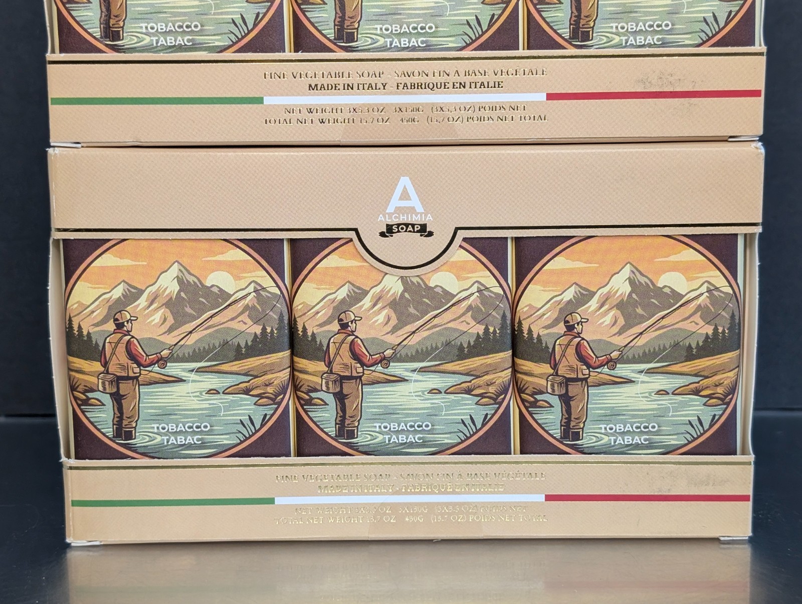TOBACCO by ALCHIMIA FINE VEGETABLE SOAP 5.3oz NIB (2) 3 PACKS TOTAL OF 6 BARS