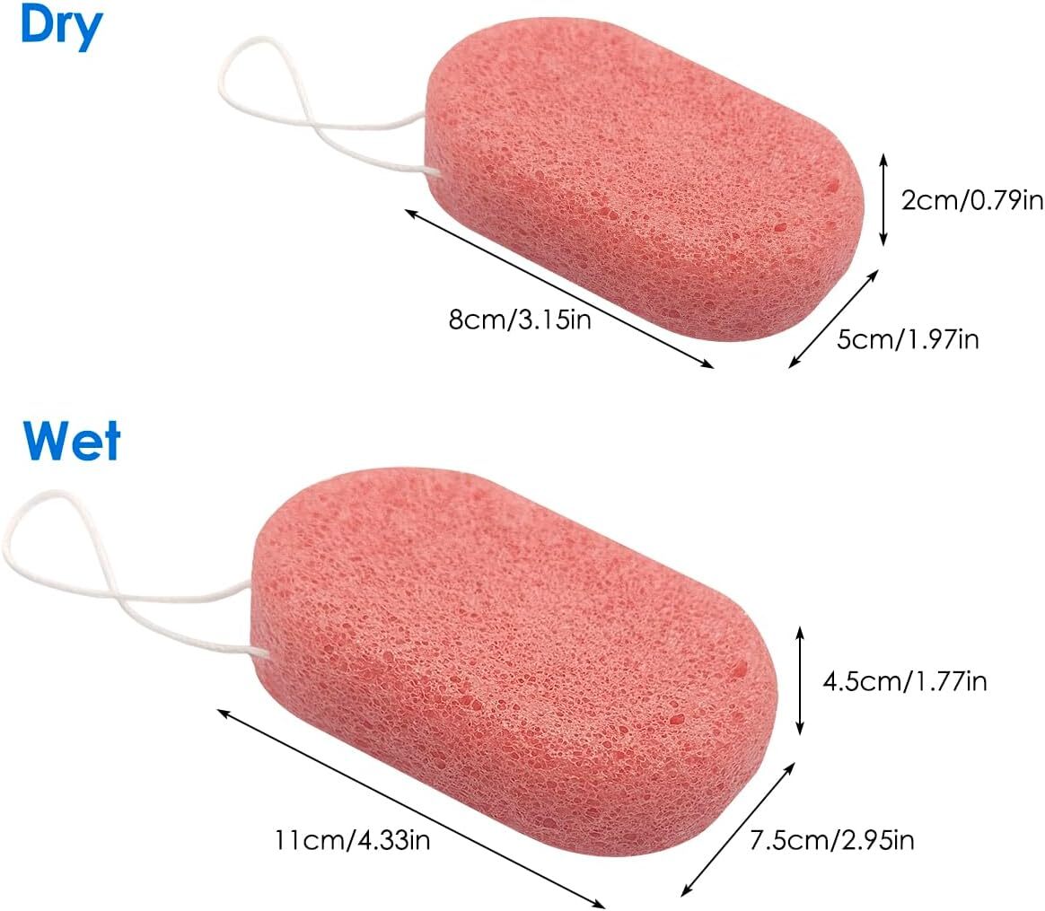 6 pcs Konjac Sponge, Pink, Purple, White, Black, Light Green, Dark Green
