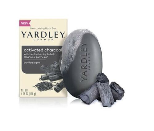 Yardley London Activated Charcoal Moisturizing Bath Soap Bar 4.25 oz 6 Pack