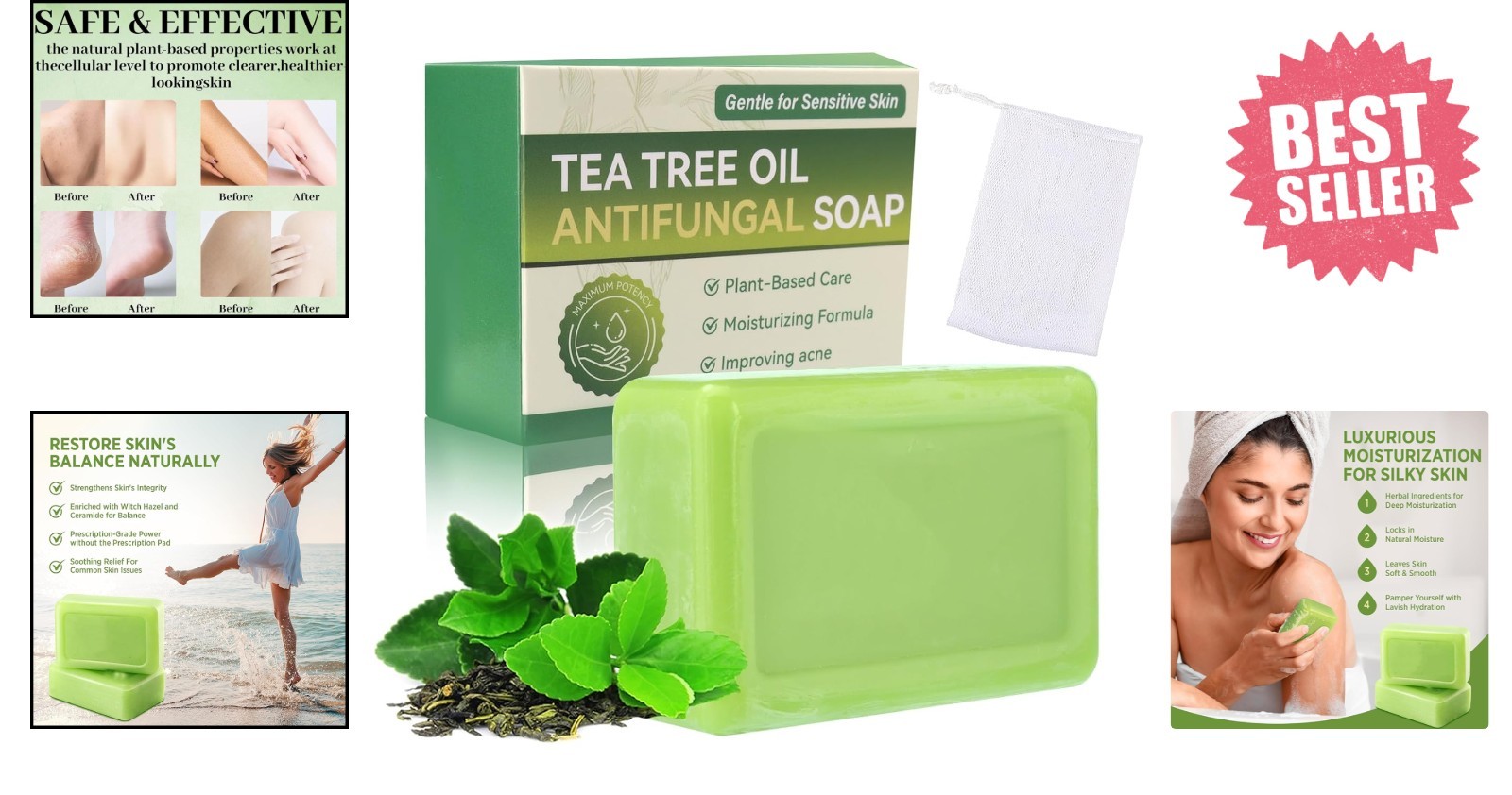 Antifungal Medicated Soap Bar, Athletes Foot Jock Itch Ringworm Yeast Infection