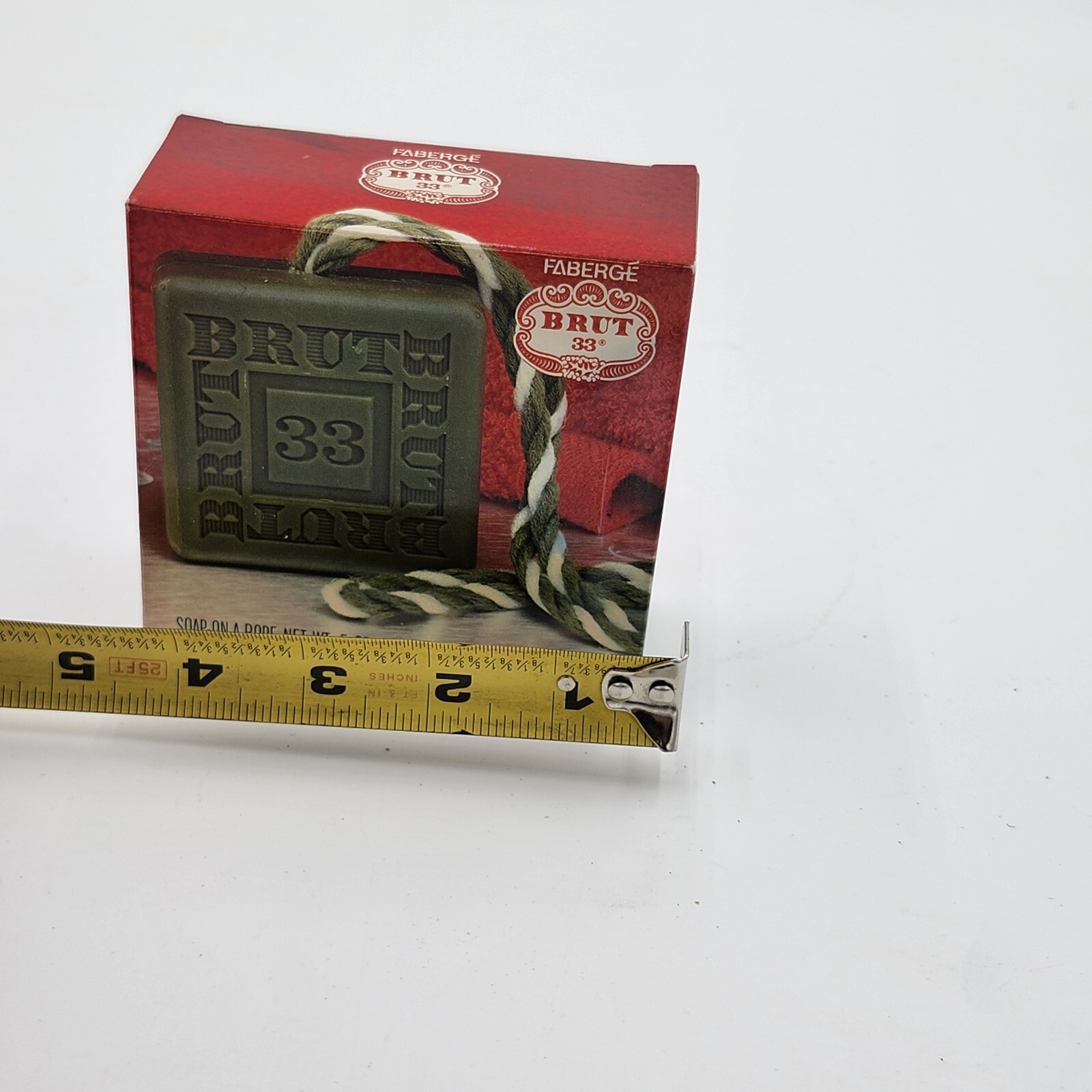 Vintage Men’s BRUT Faberge 33 “Soap On A Rope” RARE Gemco Tag New in box