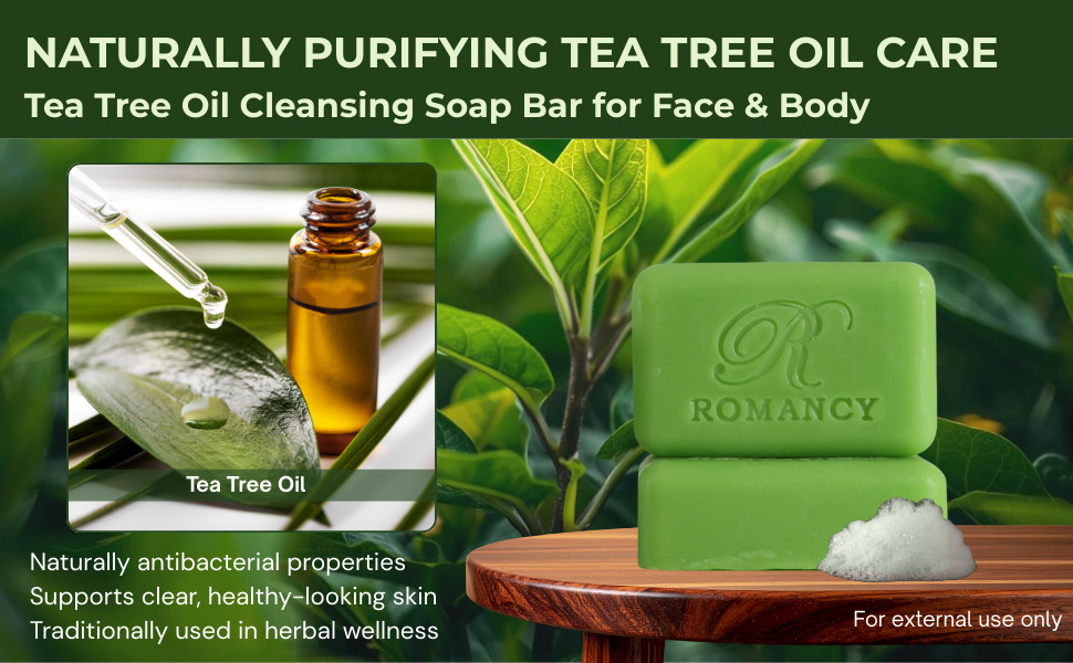 Tea Tree Soap for Body Odor Antibacterial Bar 2 Pack Acne & Sweat Cleanser