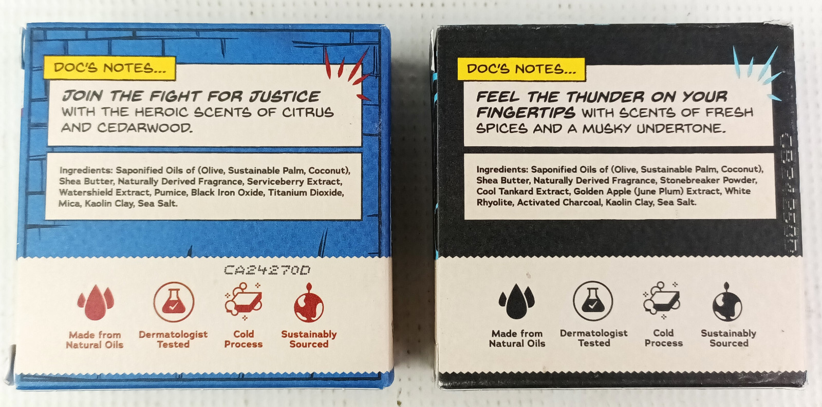 Dr Squatch MARVEL Mens Natural Soap x2 Liberty Lather Divine Storm Superheroes