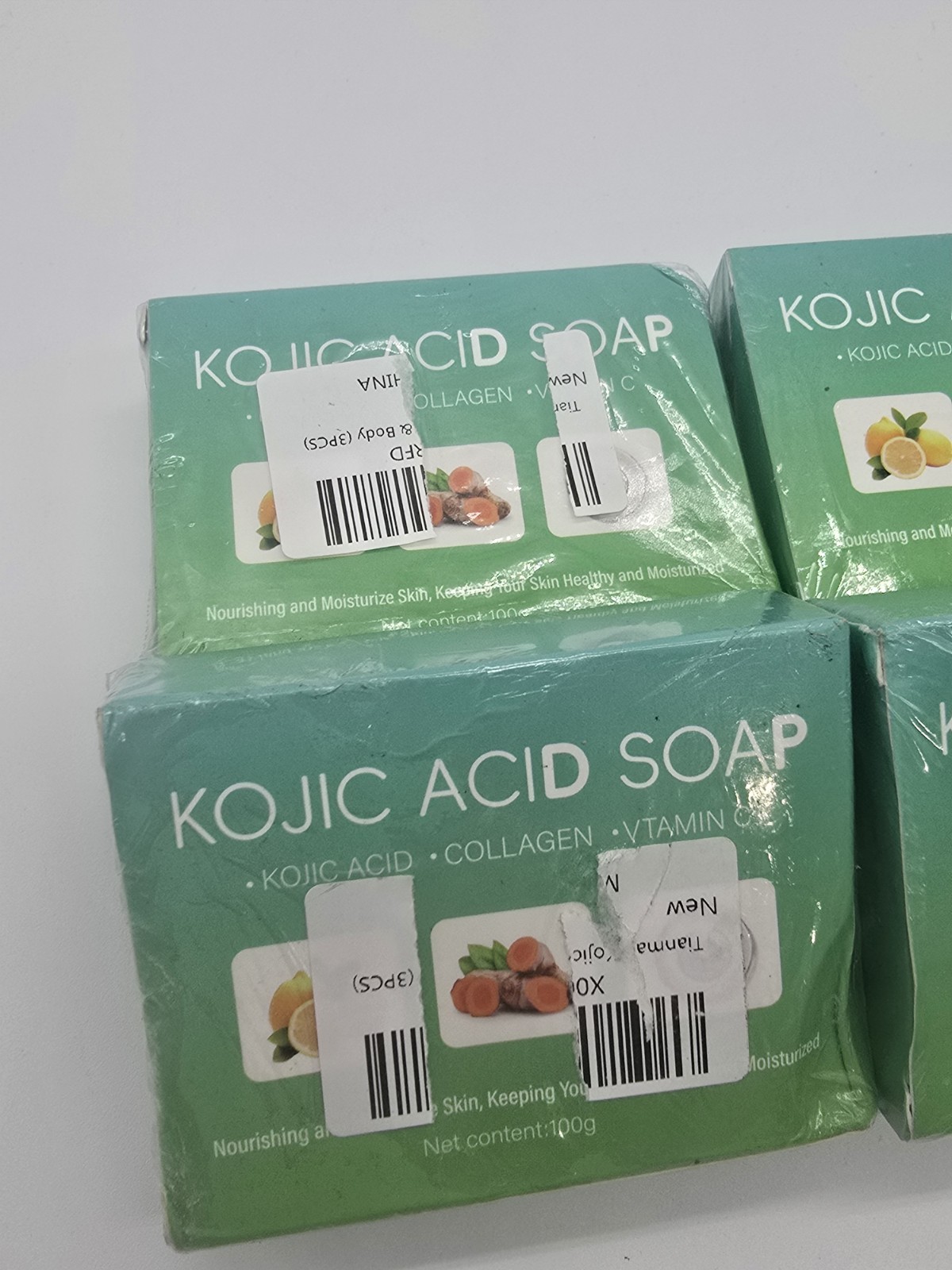6x Kojic Acid BRIGHTENING Soap Bars Turmeric, Vitamin C & Collagen 100g EXP-2027
