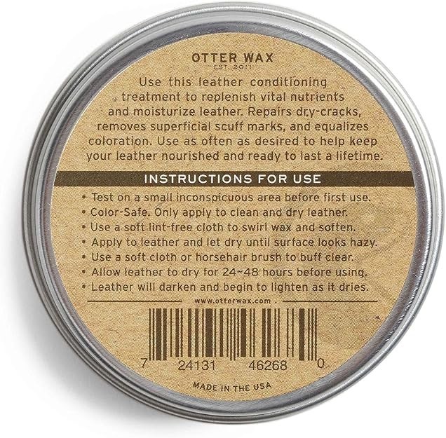 Otter Wax Leather Salve | 2 oz | All-Natural Leather Conditioner for Boots, Shoe
