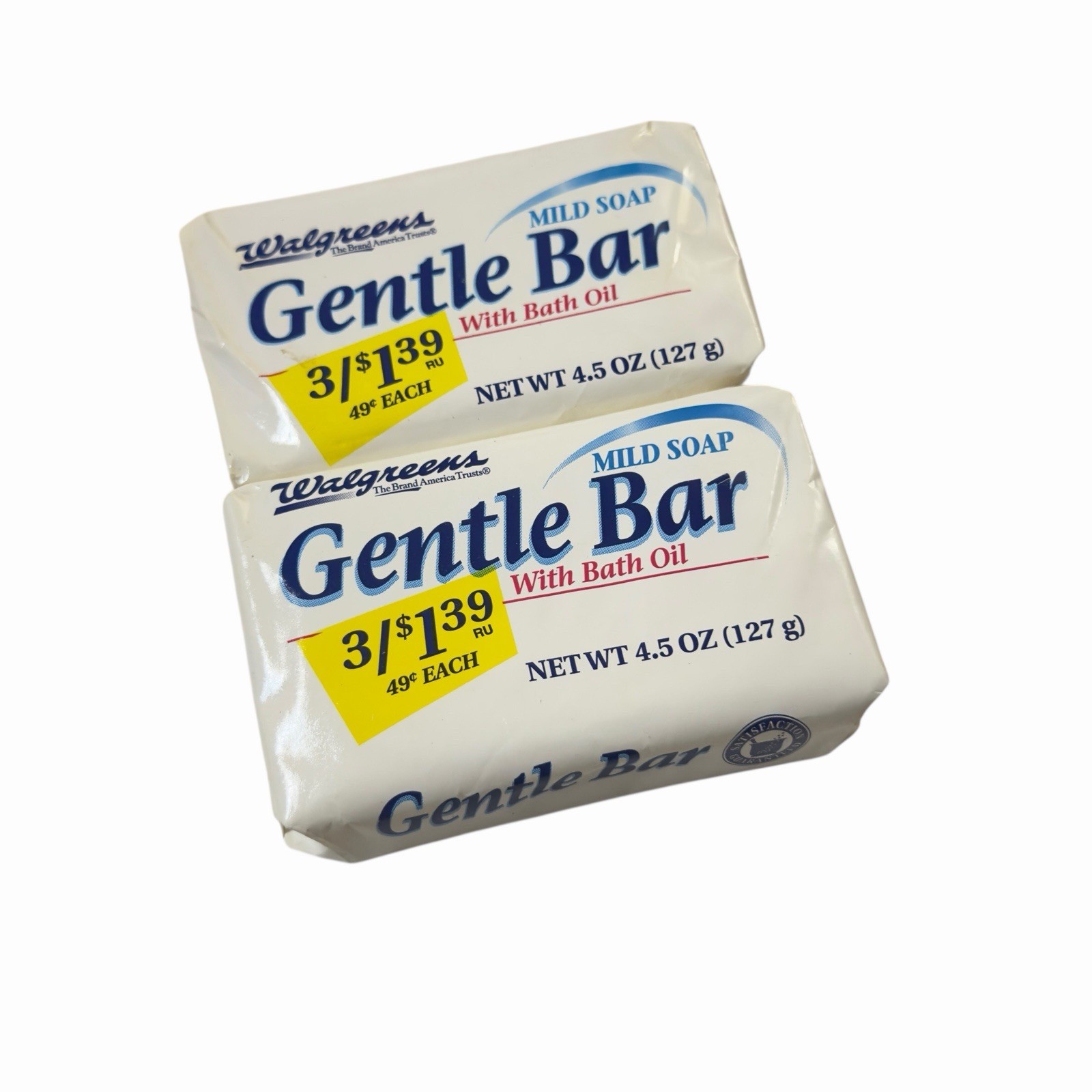 Vintage Walgreens Mild Soap Gentle Bar With Bath Oil (2x 4.5oz Bars)