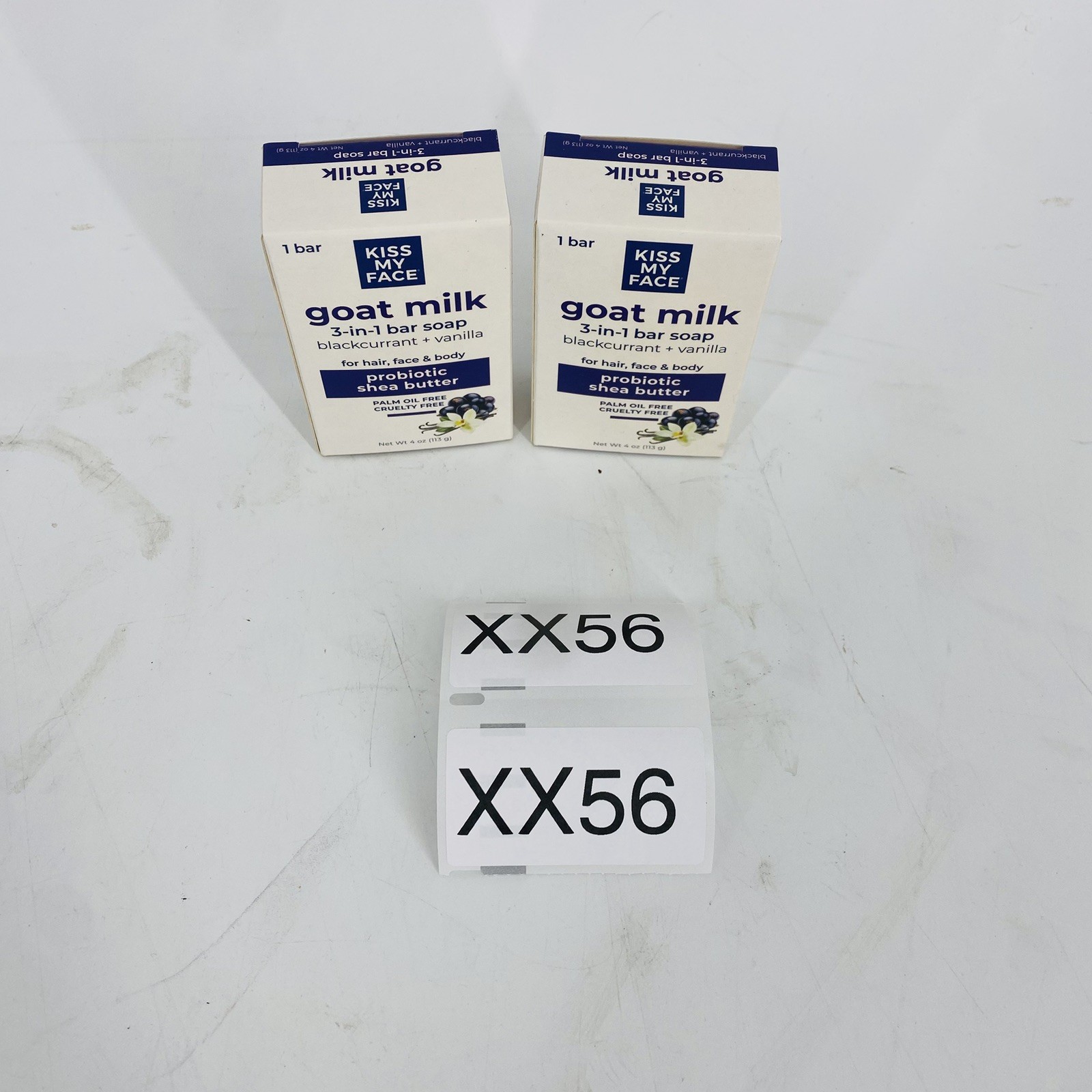 2 Pack Kiss My Face Goat Milk Soap Probiotic Shea Butter Black Currant Vanilla