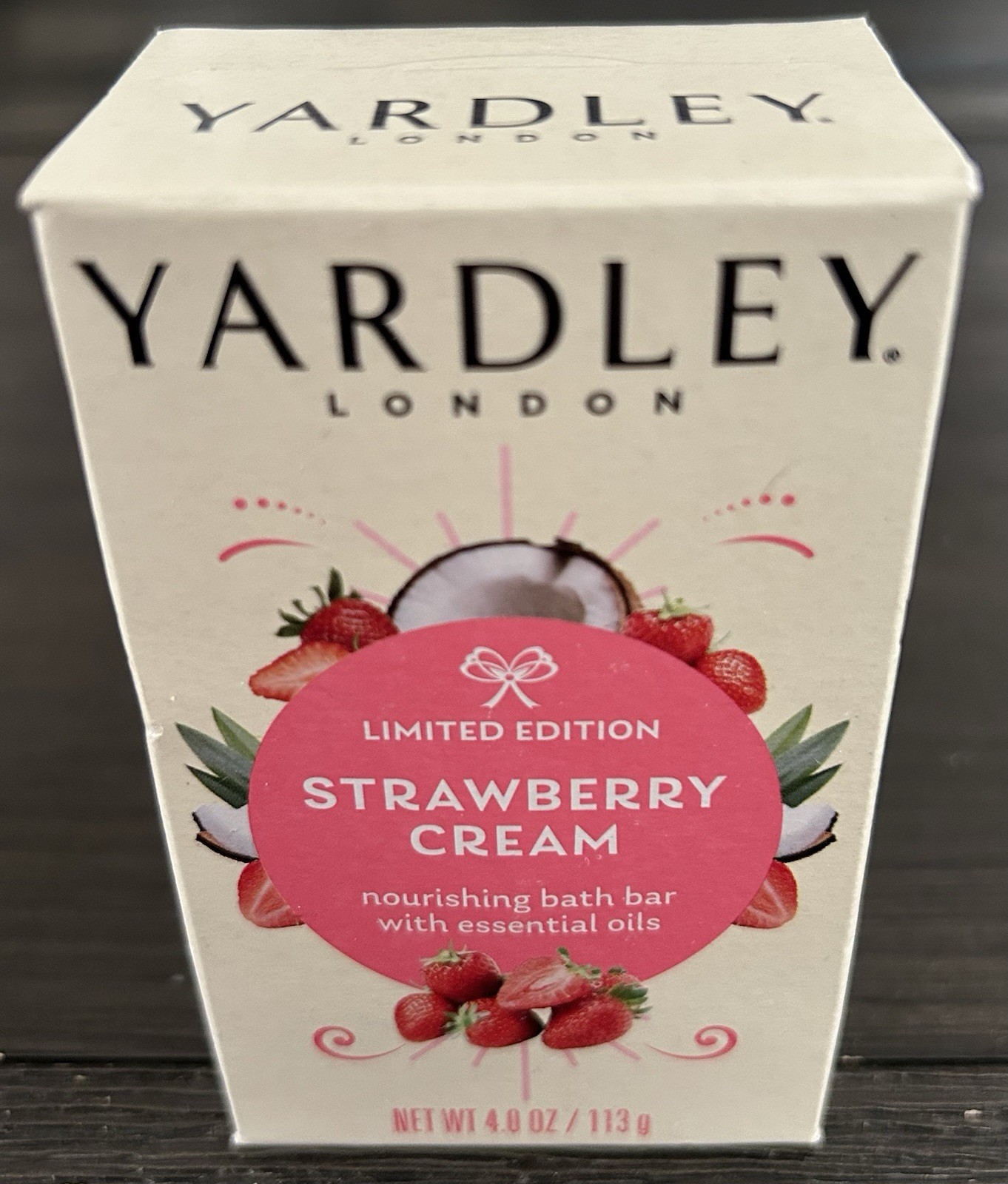 Yardley London Limited Edition Strawberry Cream Nourishing Bath Bar 4 oz