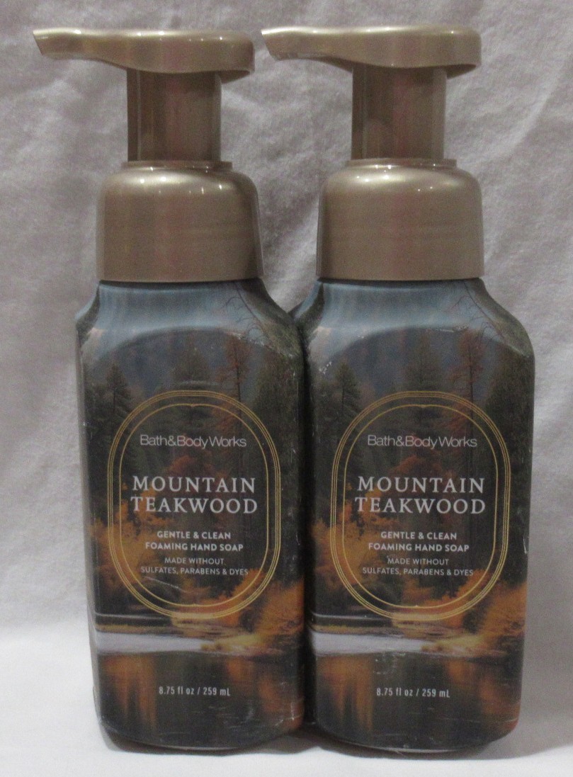 Bath & Body Works Gentle & Clean Foaming Hand Soap Lot Set 2 MOUNTAIN TEAKWOOD