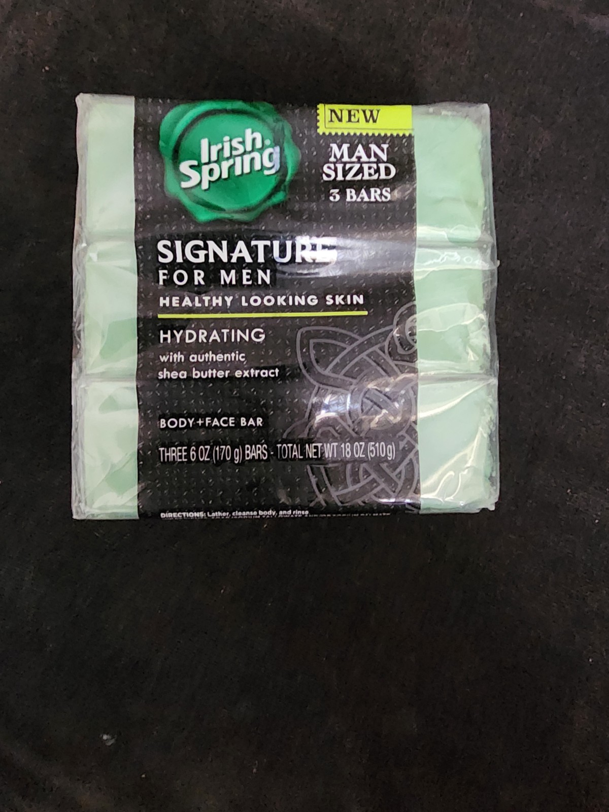 Irish Spring Signature for Men Hydrating Body + Face Bar 3-pack (6 oz Each) NEW