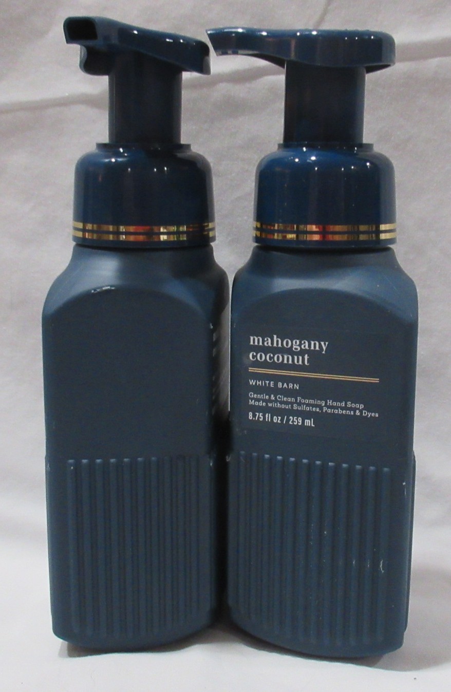 White Barn Bath & Body Works Foaming Hand Soap Lot Set of 2 MAHOGANY COCONUT