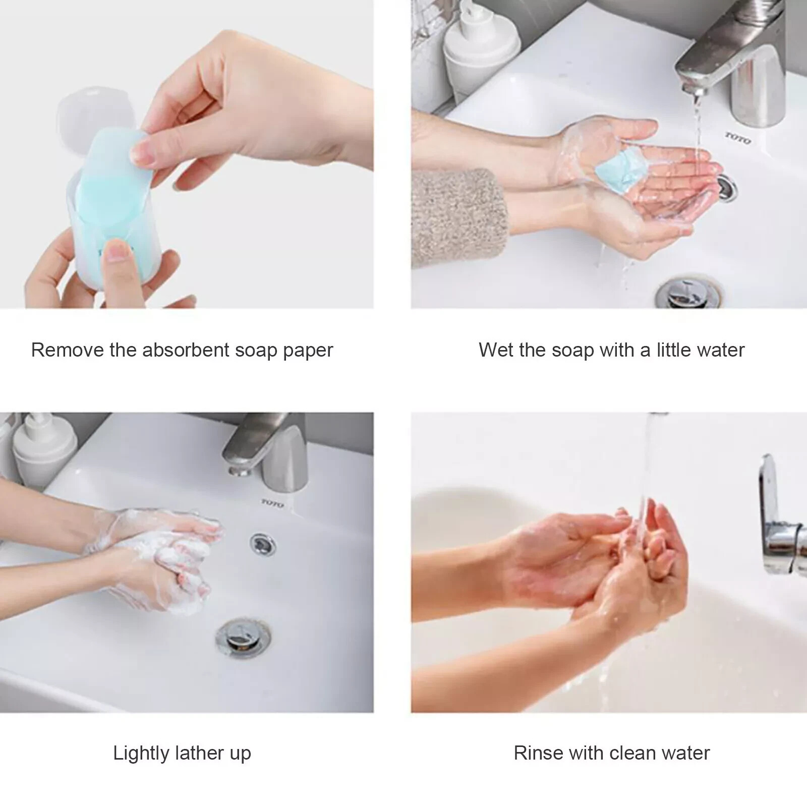 Travel Soap Sheets/Strips/Pads for Washing Hands–50 PCS–Pink-Just Add Water!!