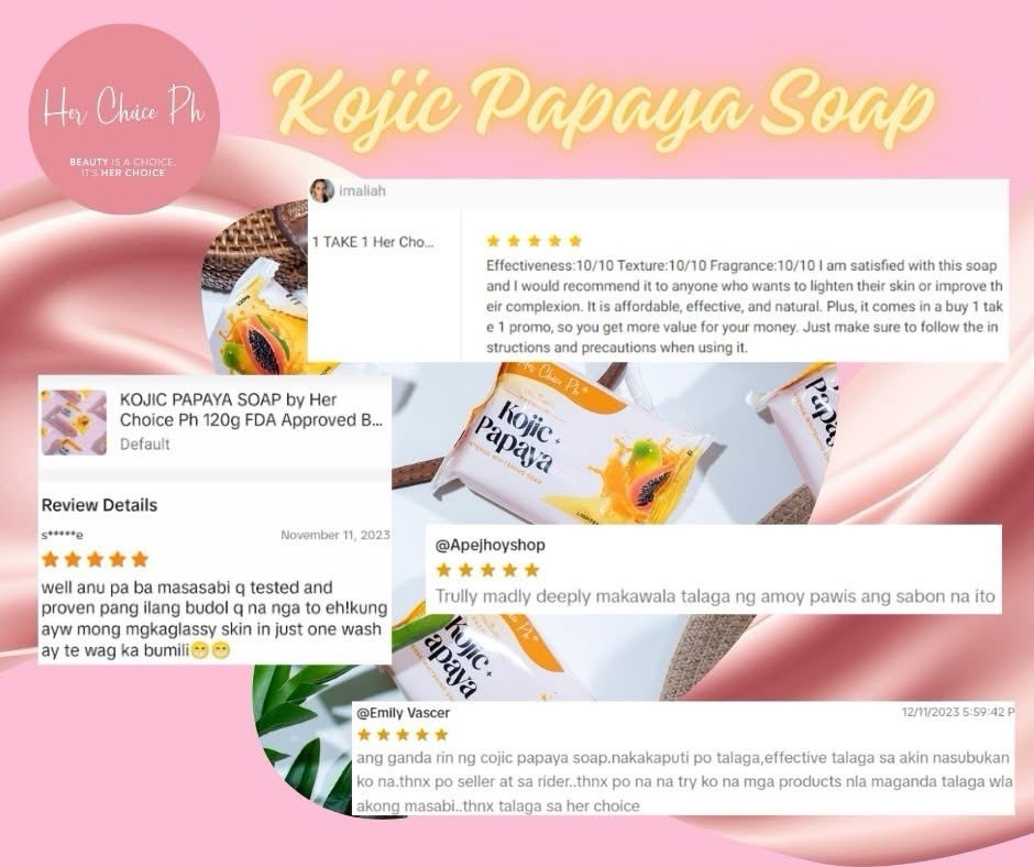 Her Choice PH Premium Kojic + Papaya Soap – 120g ( 1 BAR ONLY)