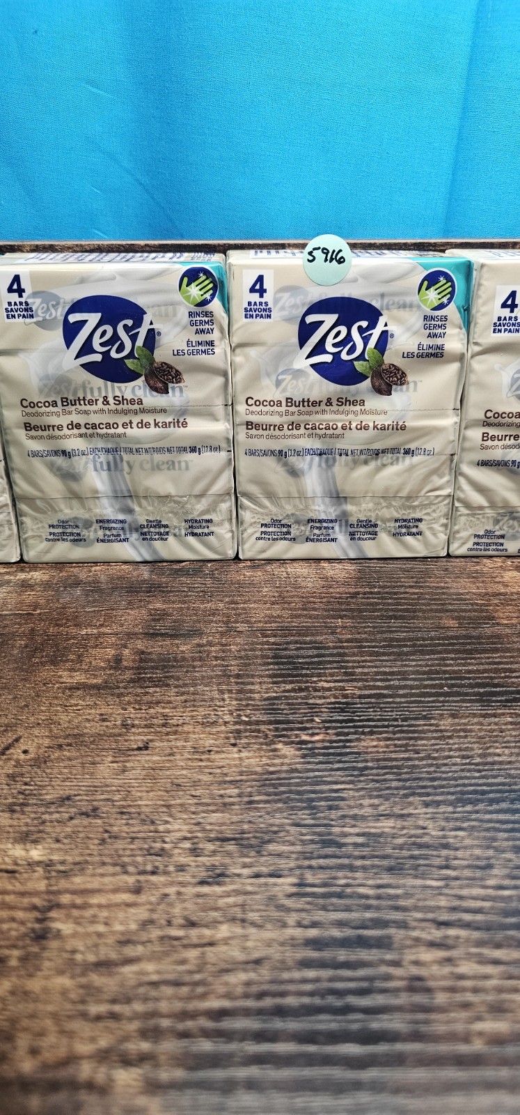 Zest Cocoa Butter & Shea Deodorizing Bar Soap 16 Bars Total 4-Packs x 4 3.2oz