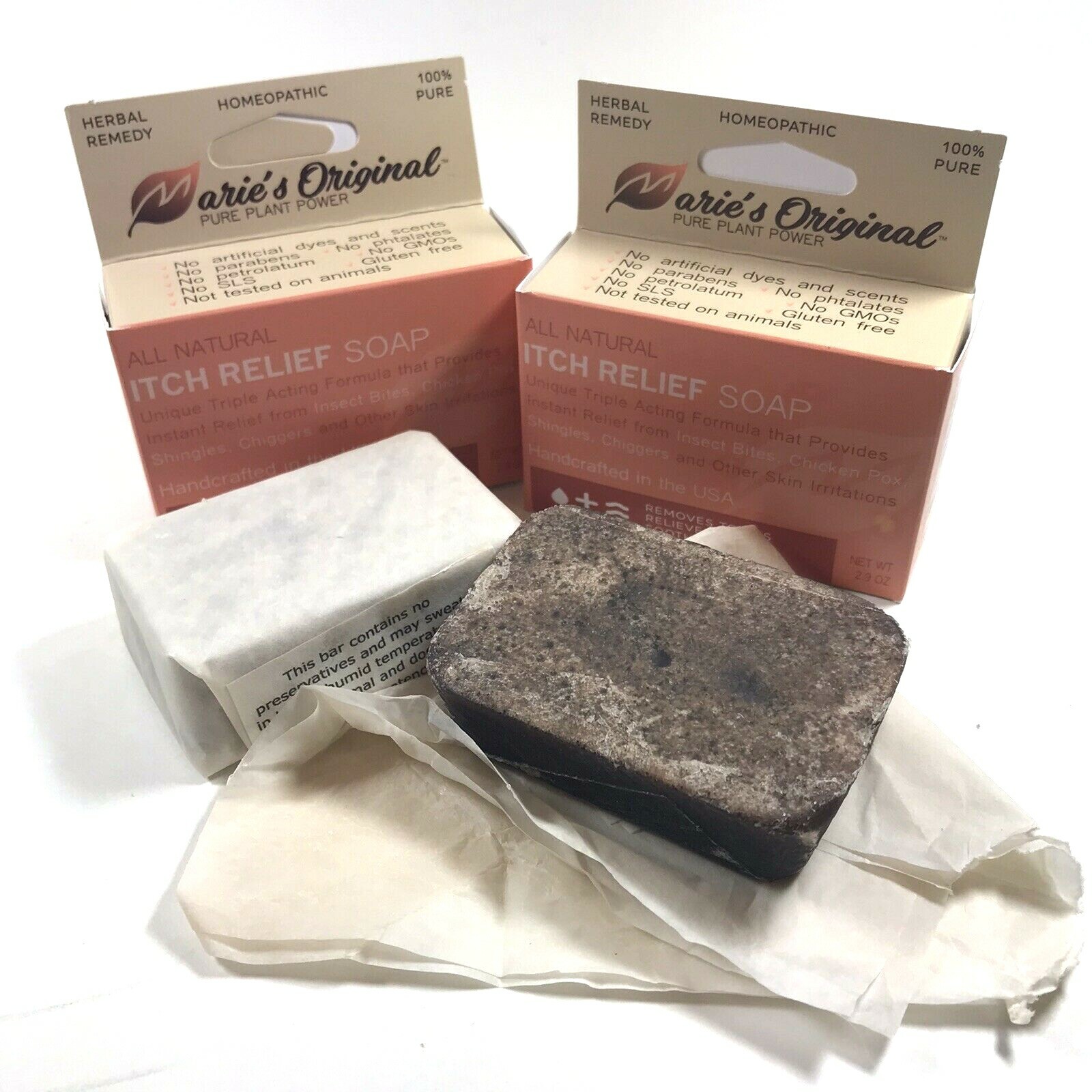 2 Bars Marie Original Itch Relief Soap All Natural Relief Insect Bites IMPERFECT