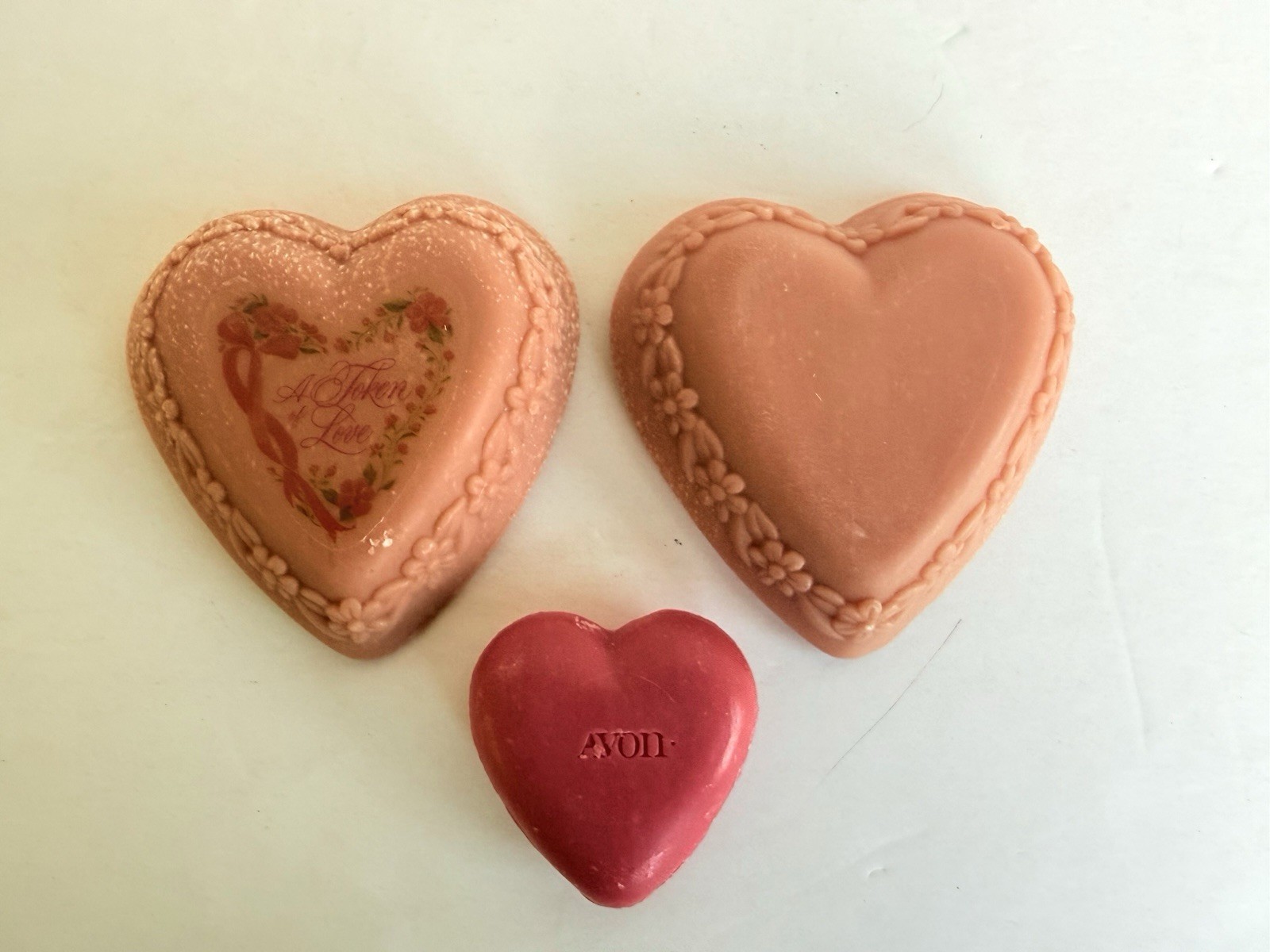 Vintage Avon Soaps Lot – Nesting Heart love Soaps & 2 Garden Floral Soaps – NEW