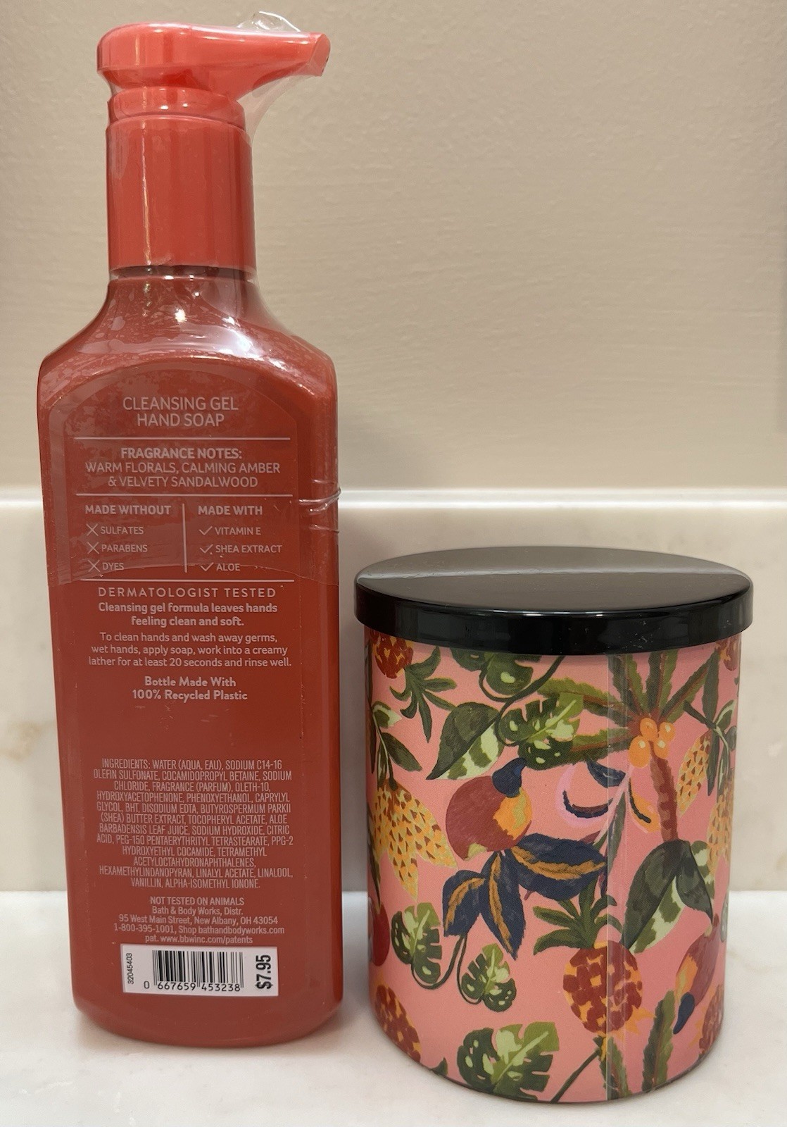 Bath Body Works Cleansing Gel Hand Soap & Single wick candle WARM SUMMER EVENING