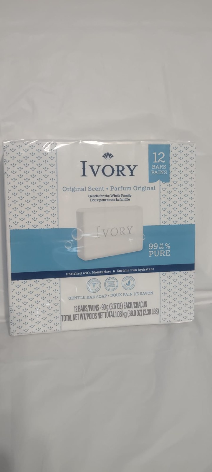 Ivory Bar Soap Original Scent, For All Skin Types, 12 Pack, 3.17 oz Each