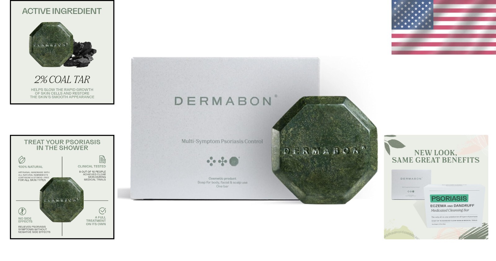 Gentle Coal Tar Soap Bar for Psoriasis Relief – 2% Active Ingredients, 3.2 oz