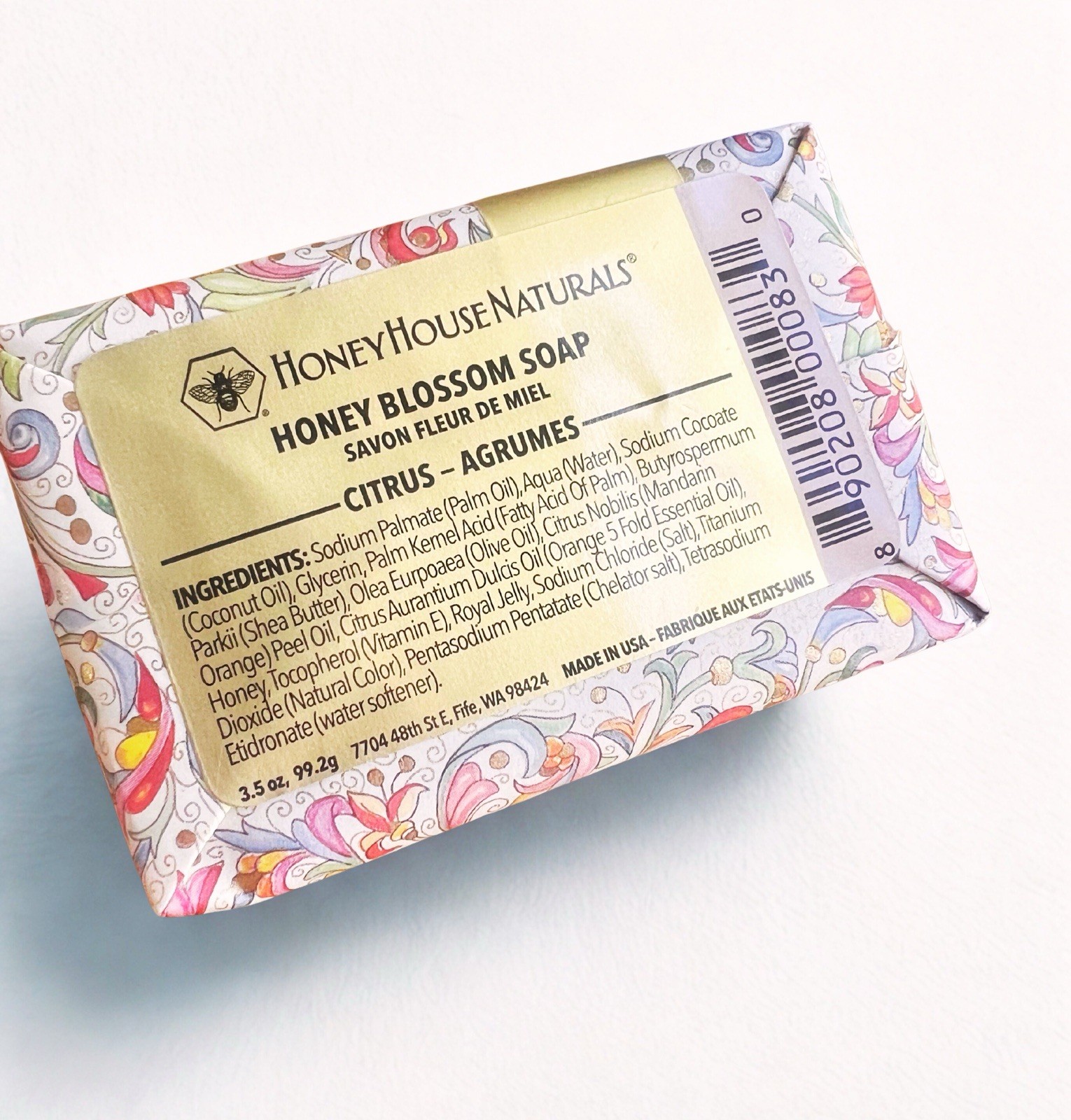 Honey House Naturals Honey Blossom Soap – Citrus Scent – NEW – Gift Ready –