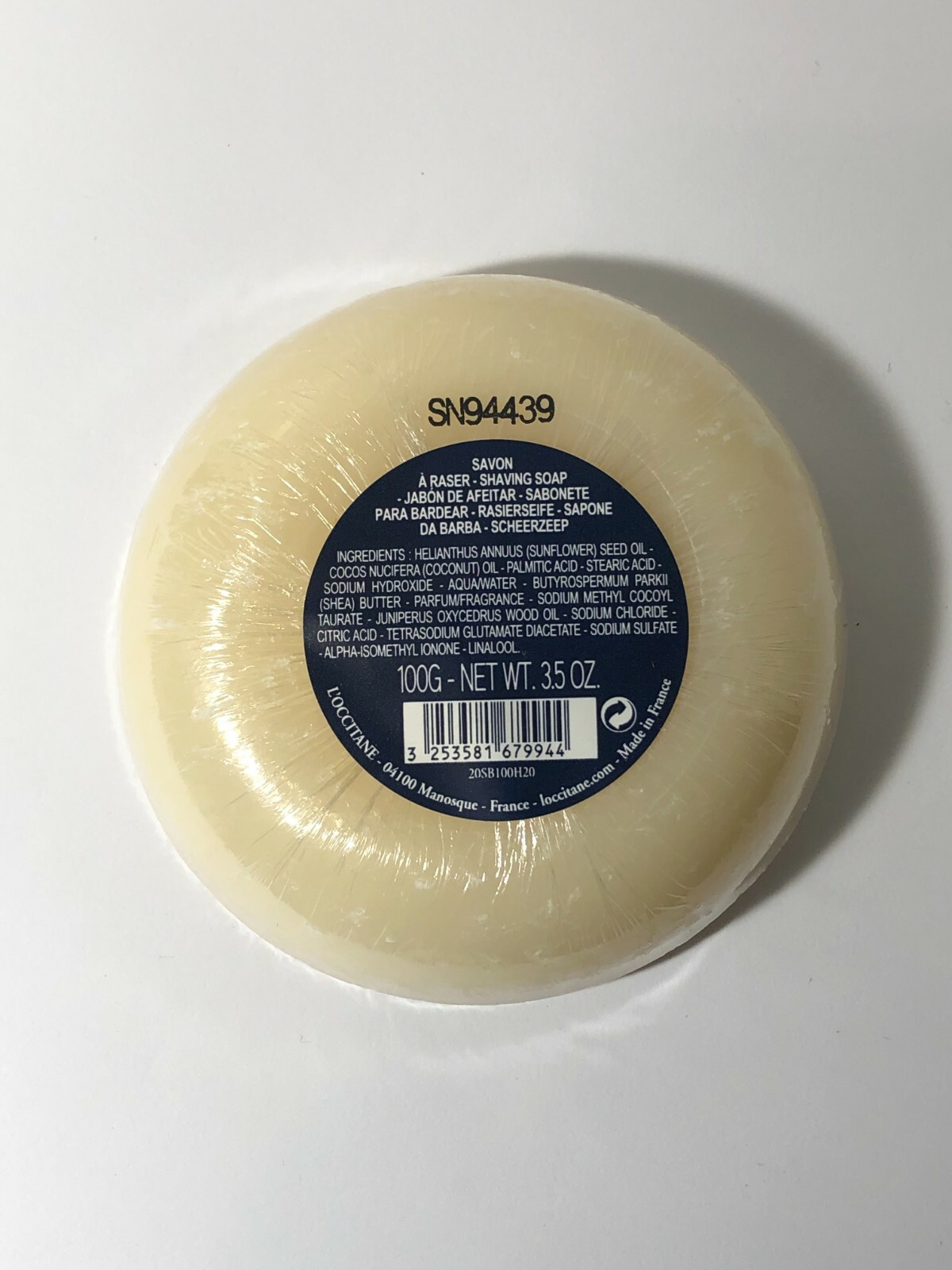 L’Occitane Cade Shaving Soap 3.5oz/100g NEW SEALED