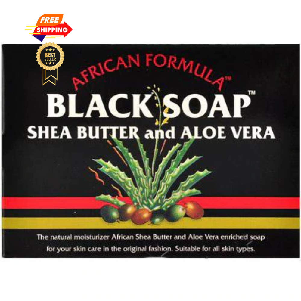 Madina African Black Soap Shea Butter and Aloe Vera, 3.5 Ounce (Pack of 10)