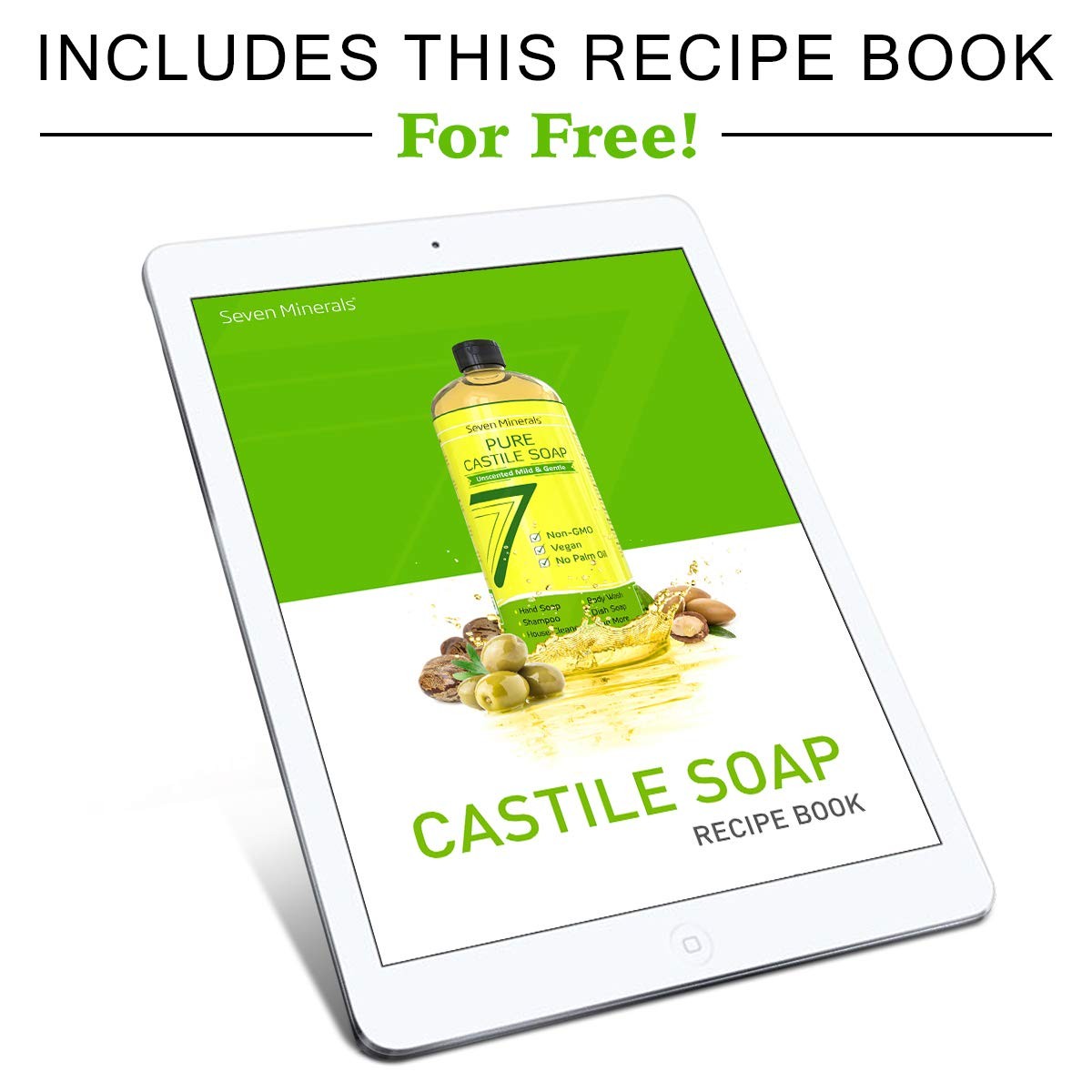Seven Minerals Castile Soap 33.8 fl oz – Unscented Palm Oil-Free Vegan