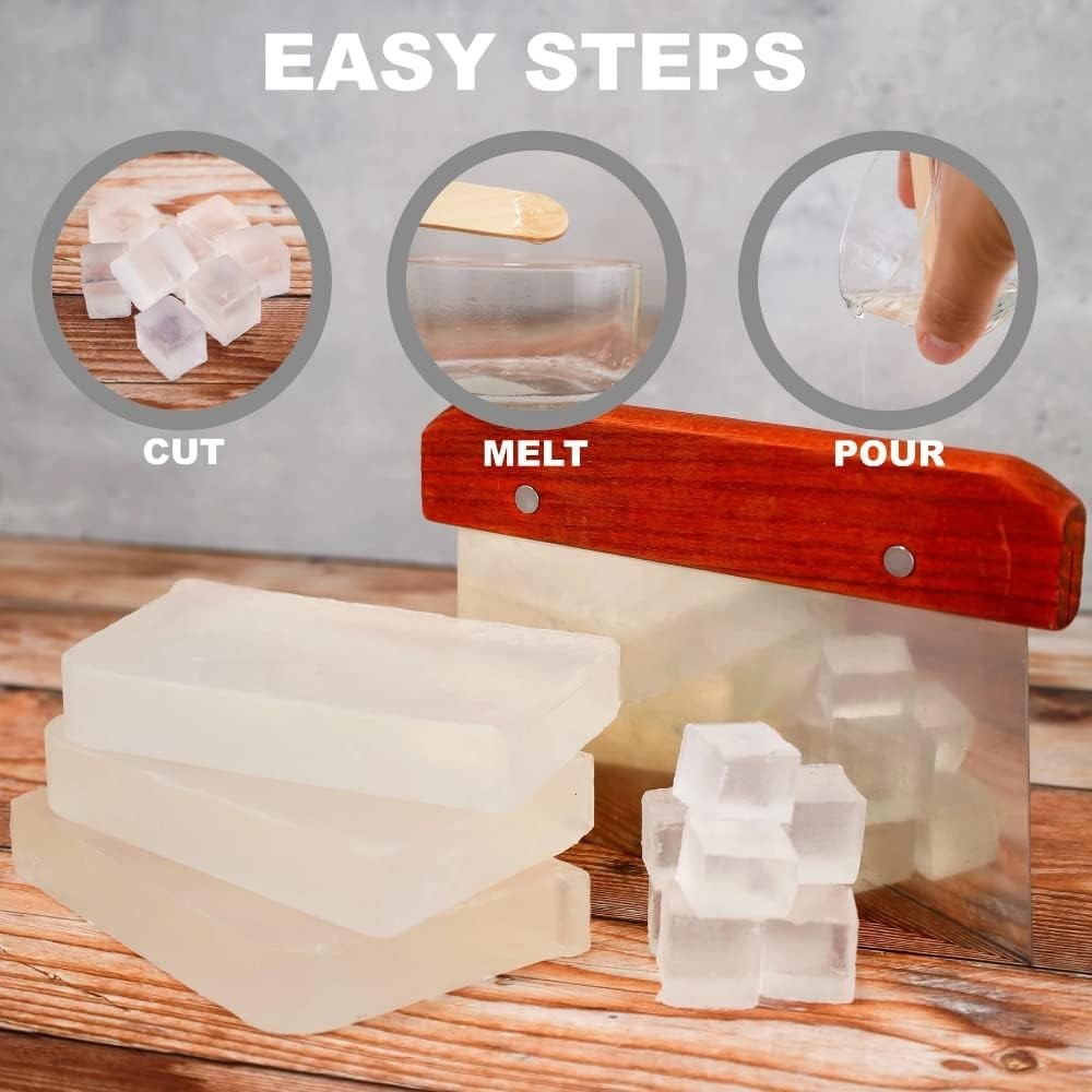 Moisturizing Jojoba Oil Soap Base – Easy Cut Glycerin for DIY Crafting – 5 lb