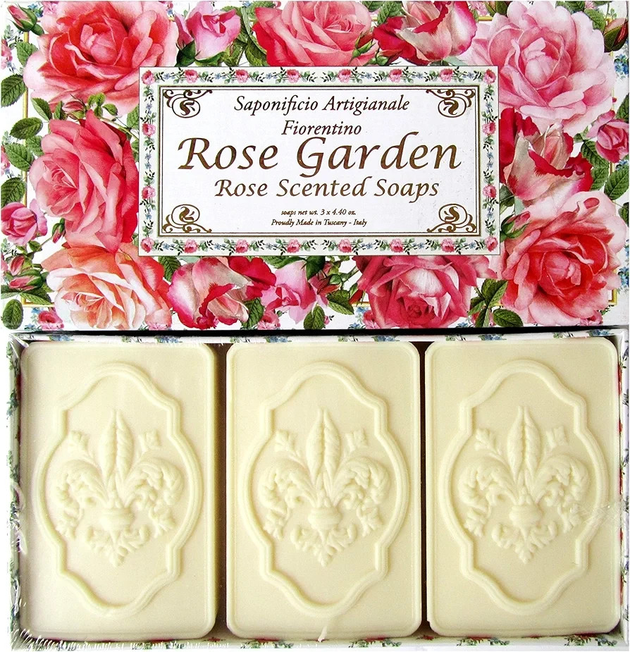 2-Pack Saponificio ~ Rose Garden Rose Scented Bar Soap 6 Bars 125 g Each