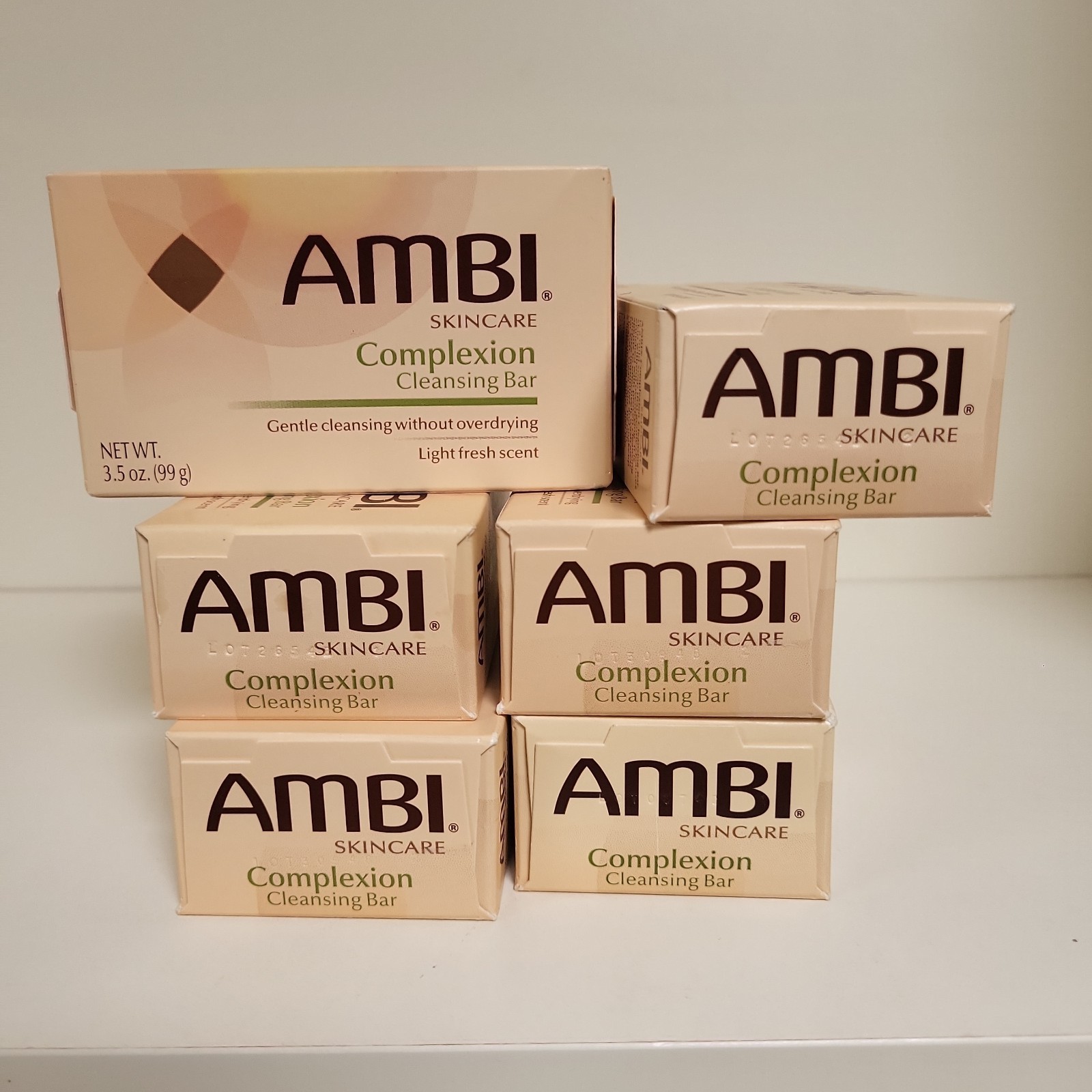 6 x Ambi Complexion Cleansing Bars 3.5 Oz each Light Fresh Scent Skincare Soap
