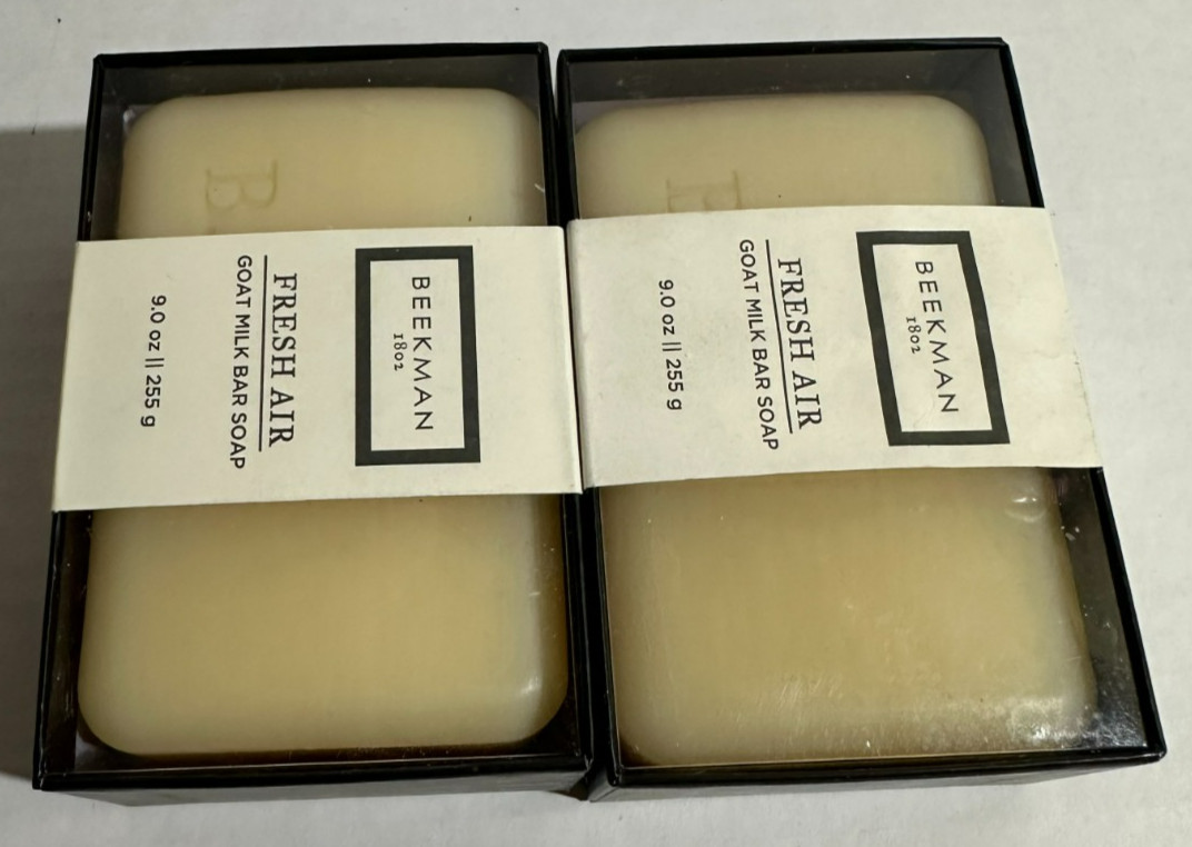 Set of 2 Beekman 1802 Fresh Air Goat Milk Bar Soap 9oz/255g
