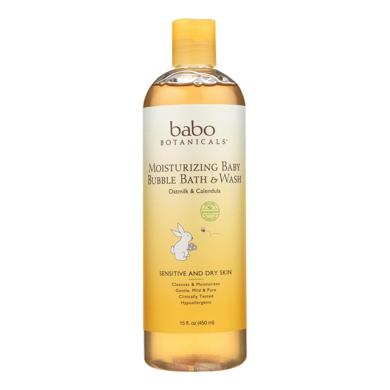 Babo Botanicals Baby Bubble Bath and Wash Moisturizing Oatmilk 15 oz (Pack of 3)