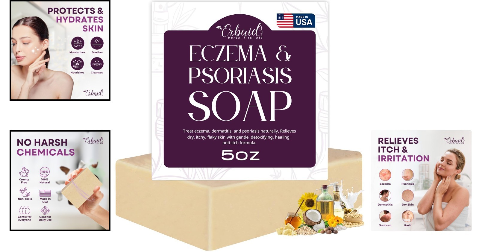 Moisturizing Eczema Relief Soap Bar – Gentle Solution for Kids & Adults