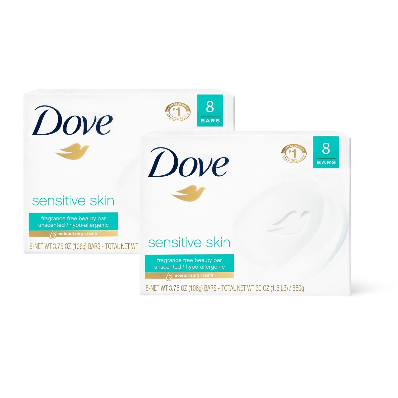Moisturizing Beauty Bar for Sensitive Skin – 16 Bars, Washes Away Bacteria, Nour
