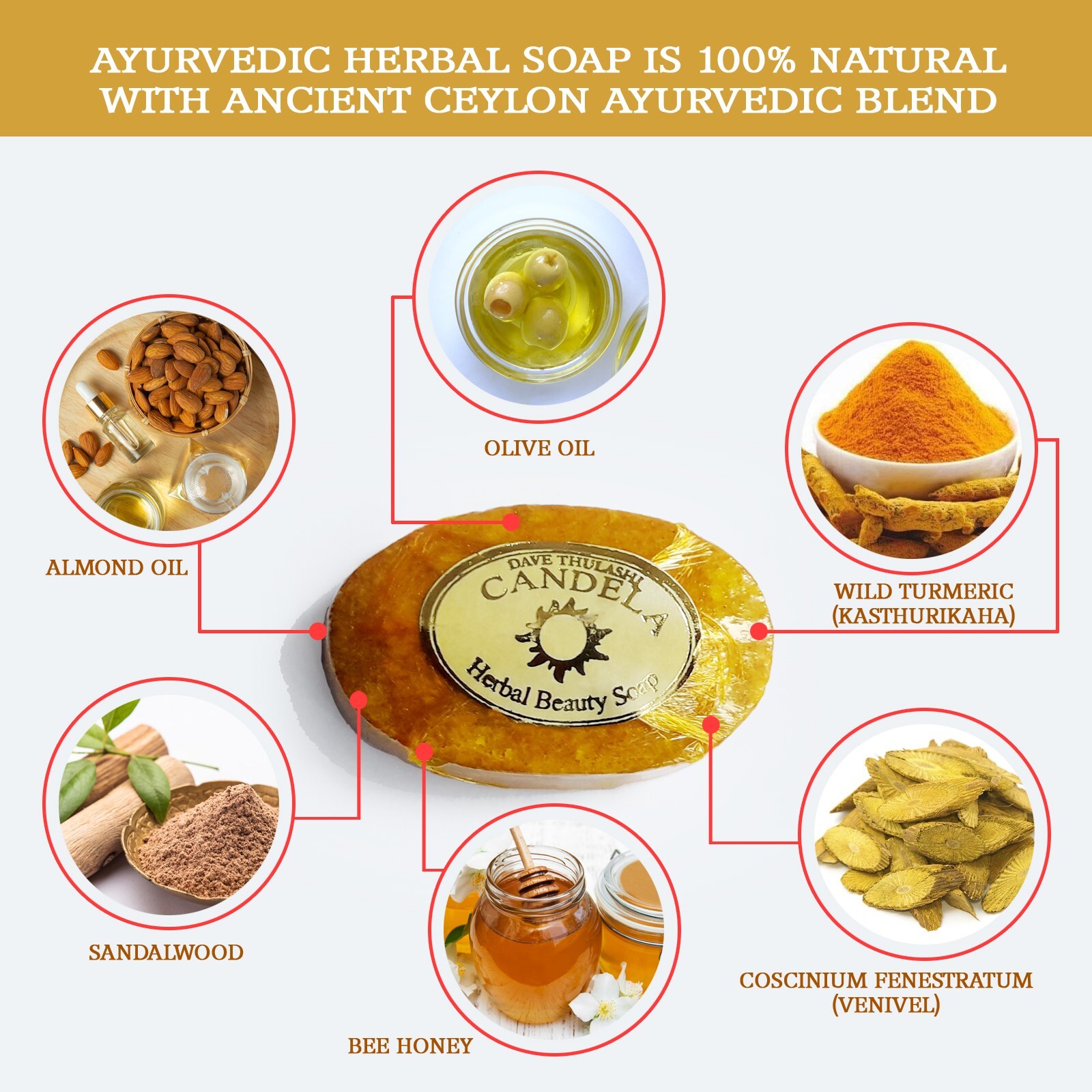 ayurvedic Wild Turmeric Soap (Remove Eczema, Psoriasis, Acne, Dry Skin…) 76g