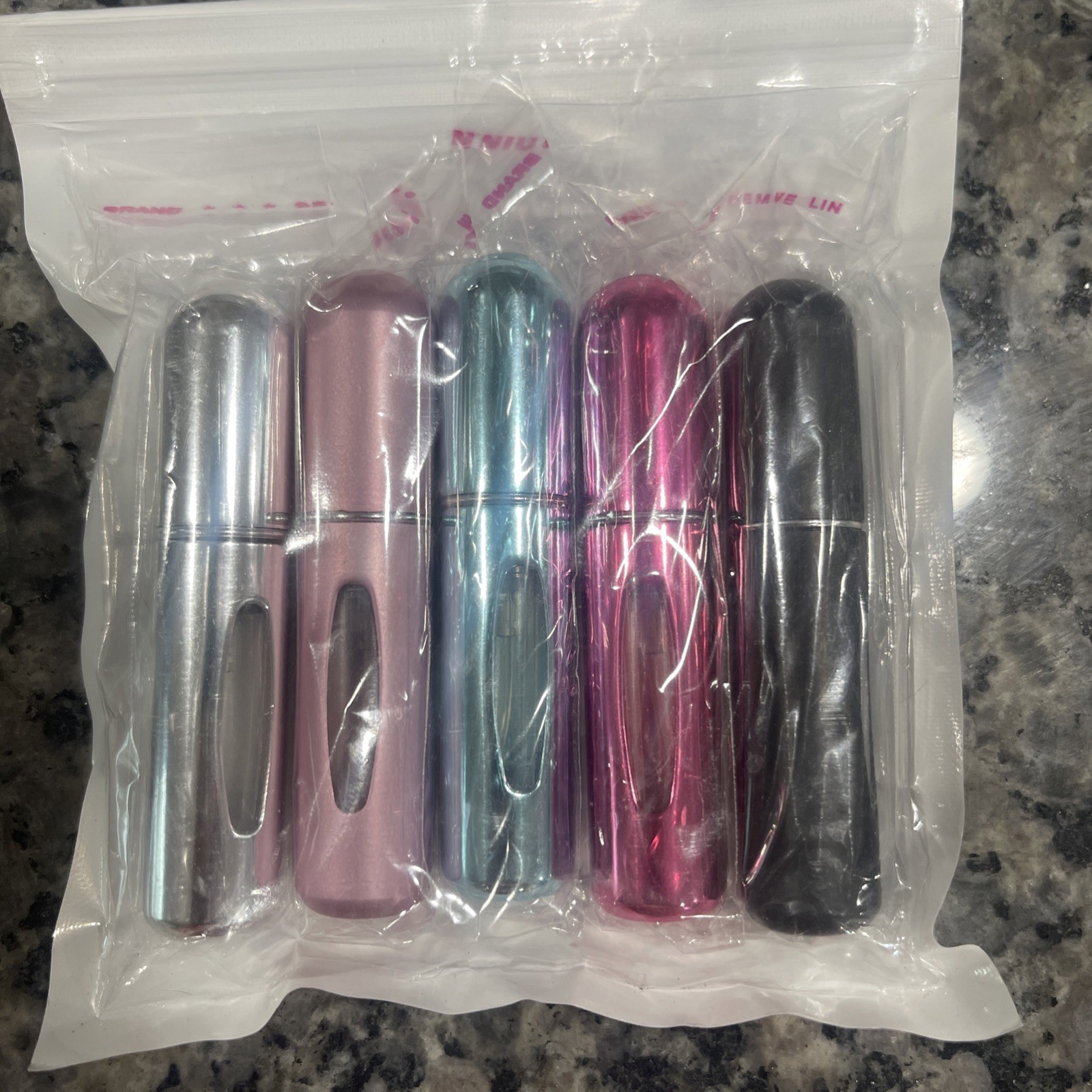 5Pcs Mini Travel Perfume Atomizer Bottle Spray Pump Case Refillable Portable