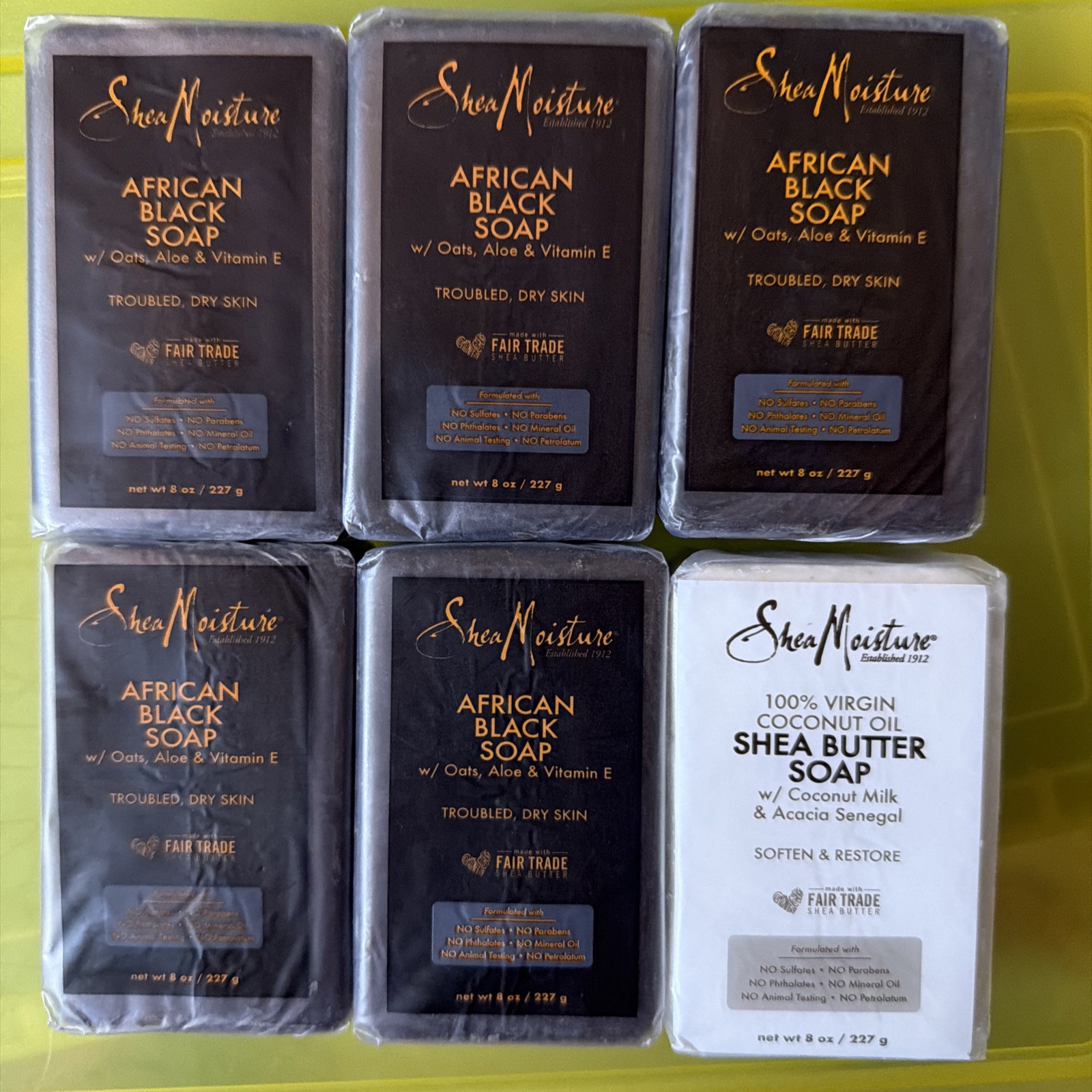 5. Bars Shea Moisture African Black Soap W/ Oats, Aloe, & Vitamin E 8 Oz