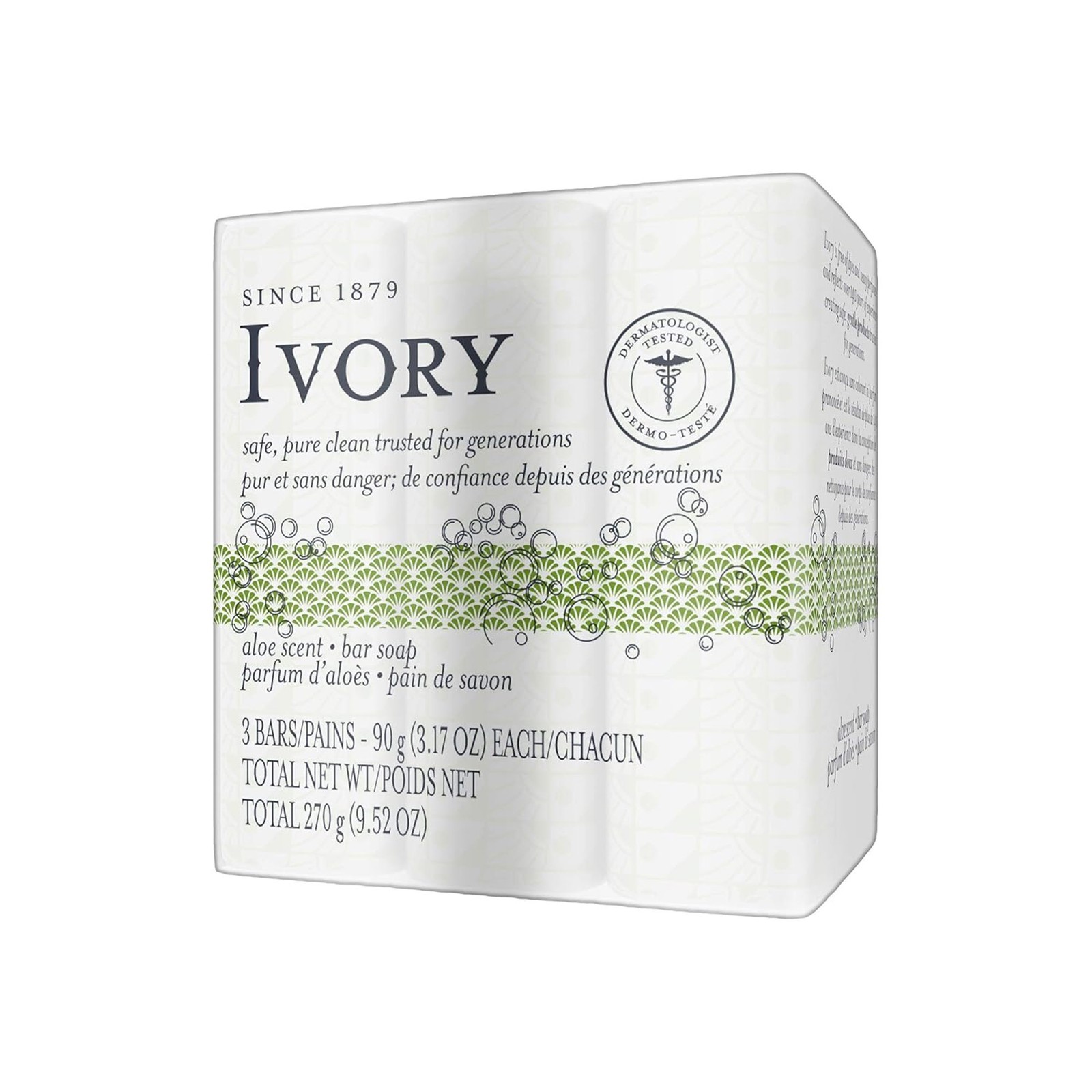 Ivory 10 Pack Clean Pure Clean Bar Soap, Aloe Scent, 3.17 Ounces