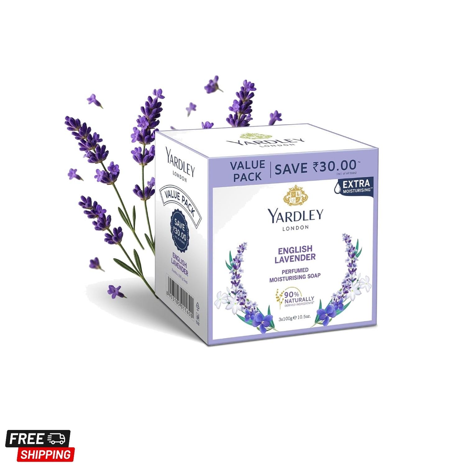 English Lavender Luxury Soap – 3 x 100 g