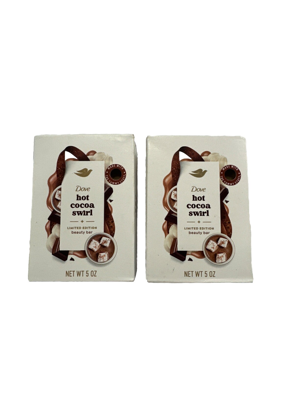 2 Pack! Dove Limited Edition Holiday Treat Bar Soap Hot Cocoa Swirl Scent 5oz