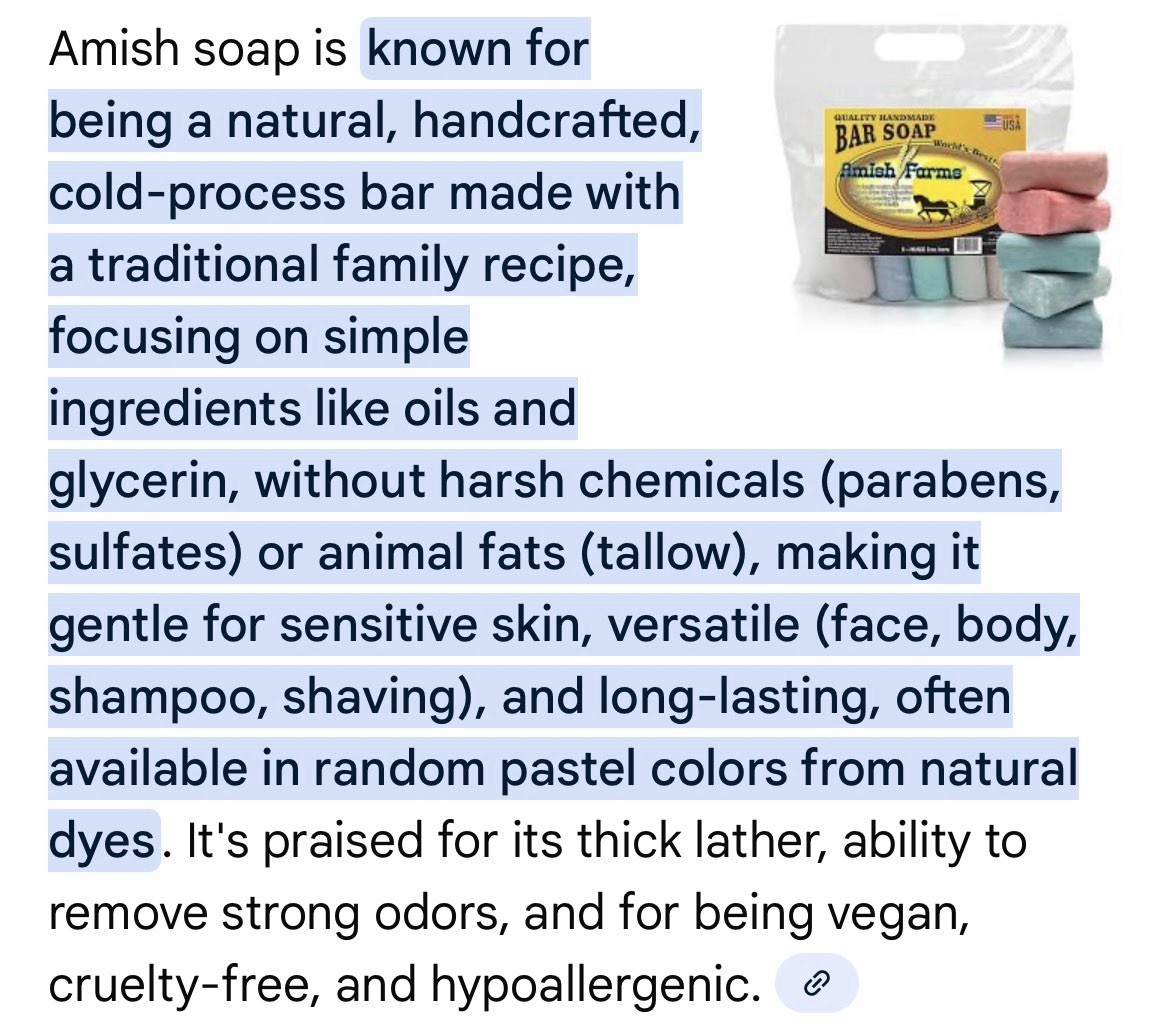 Amish Country Bar Soap Pack Of 5 Big 7 oz Bars – See Description