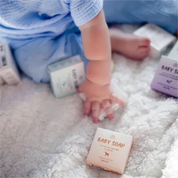 Set of 4 Organic Baby Soap Bars – All-Natural Cold Process Soap – Handmade in US