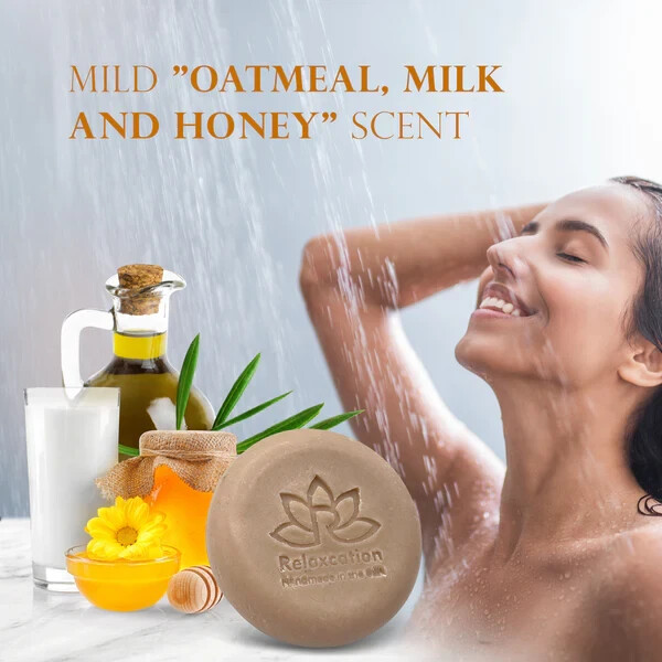 1 Natural Cold Process Soap Bar Goat Milk and Honey – Round