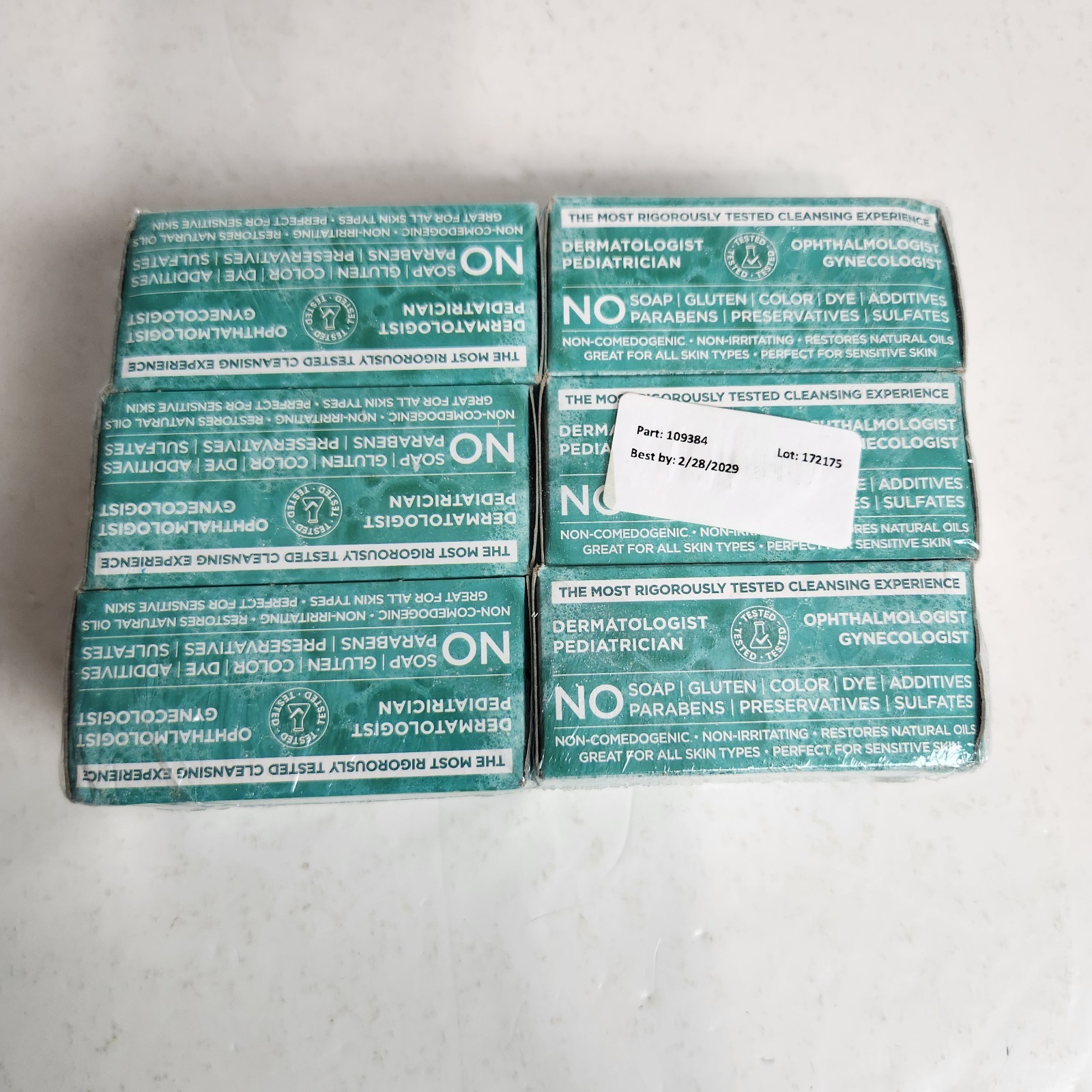 pHact Soap Free Moisturizing Cleansing Bar Set Of 6 Andrew Lessman 4.25 oz ea