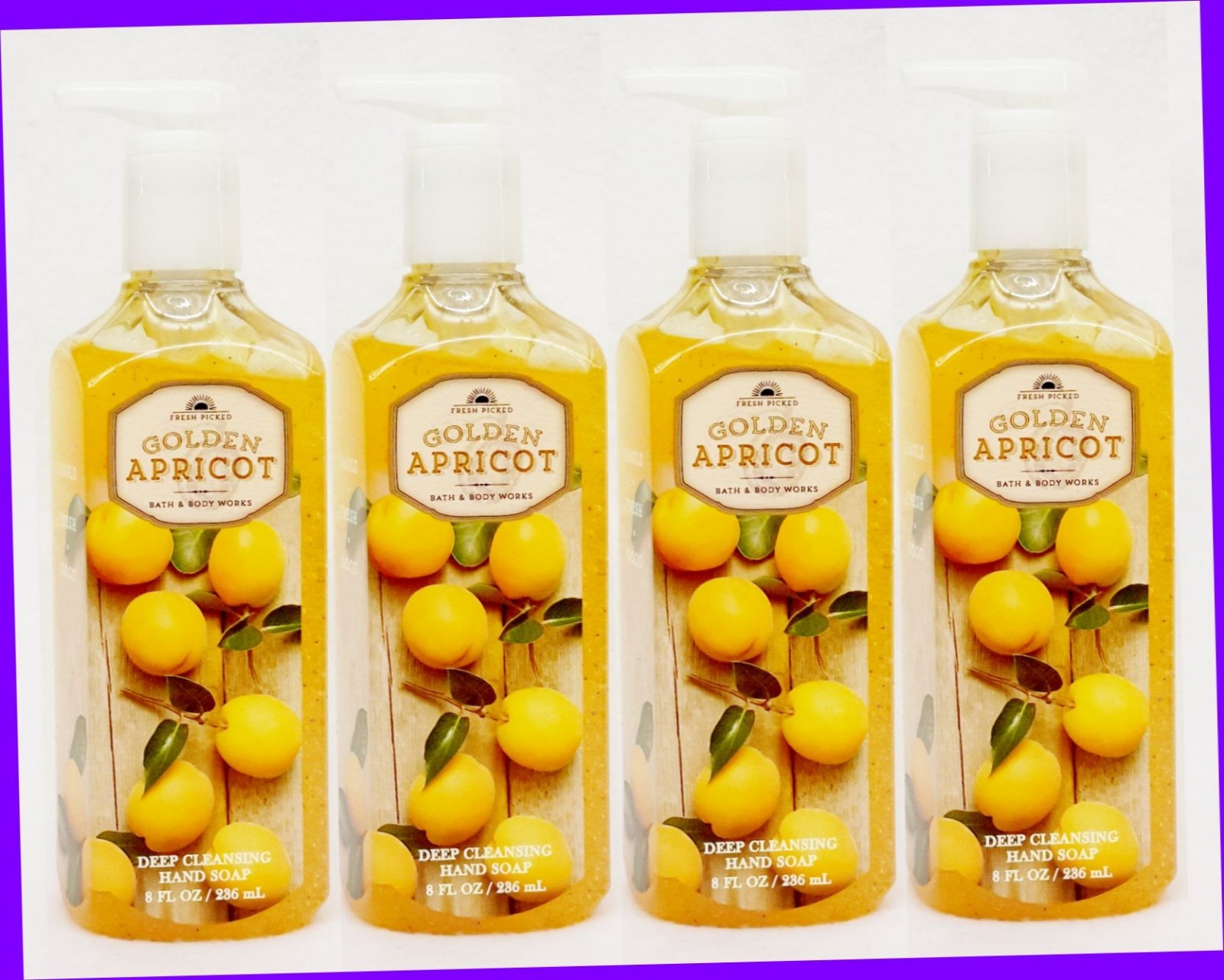 4 Bath & Body Works FRESH PICKED GOLDEN APRICOT Deep Cleansing Hand Soap