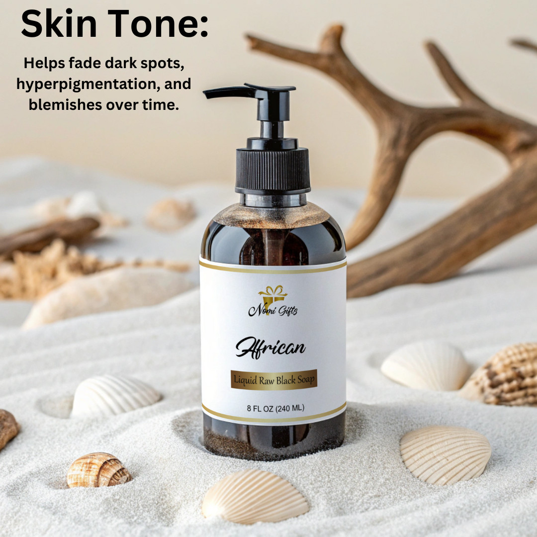 African Black Liquid Soap for Acne, Anti Aging, Dry Skin Relief